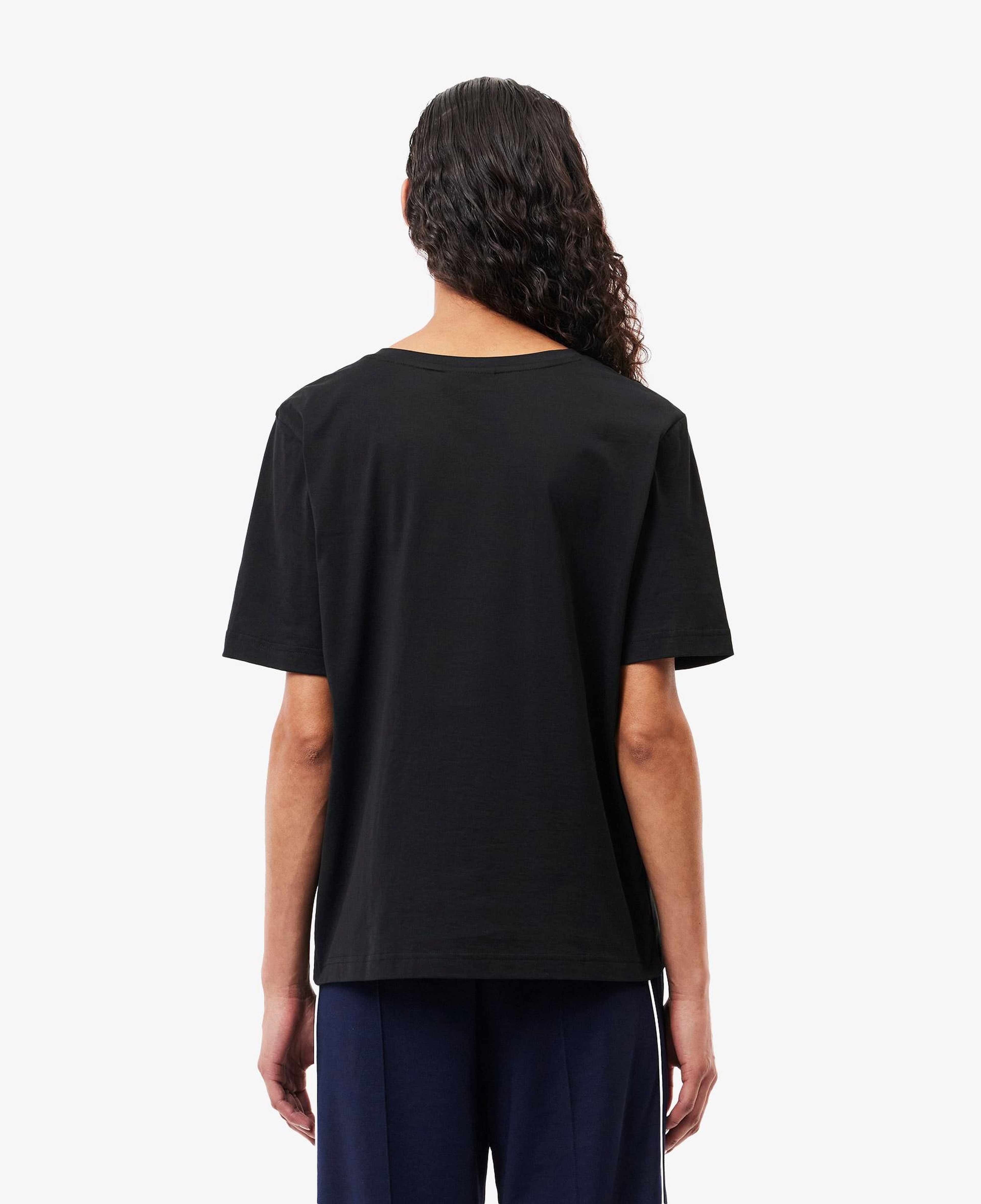 Kadın Relaxed Fit V Yaka Siyah T-Shirt