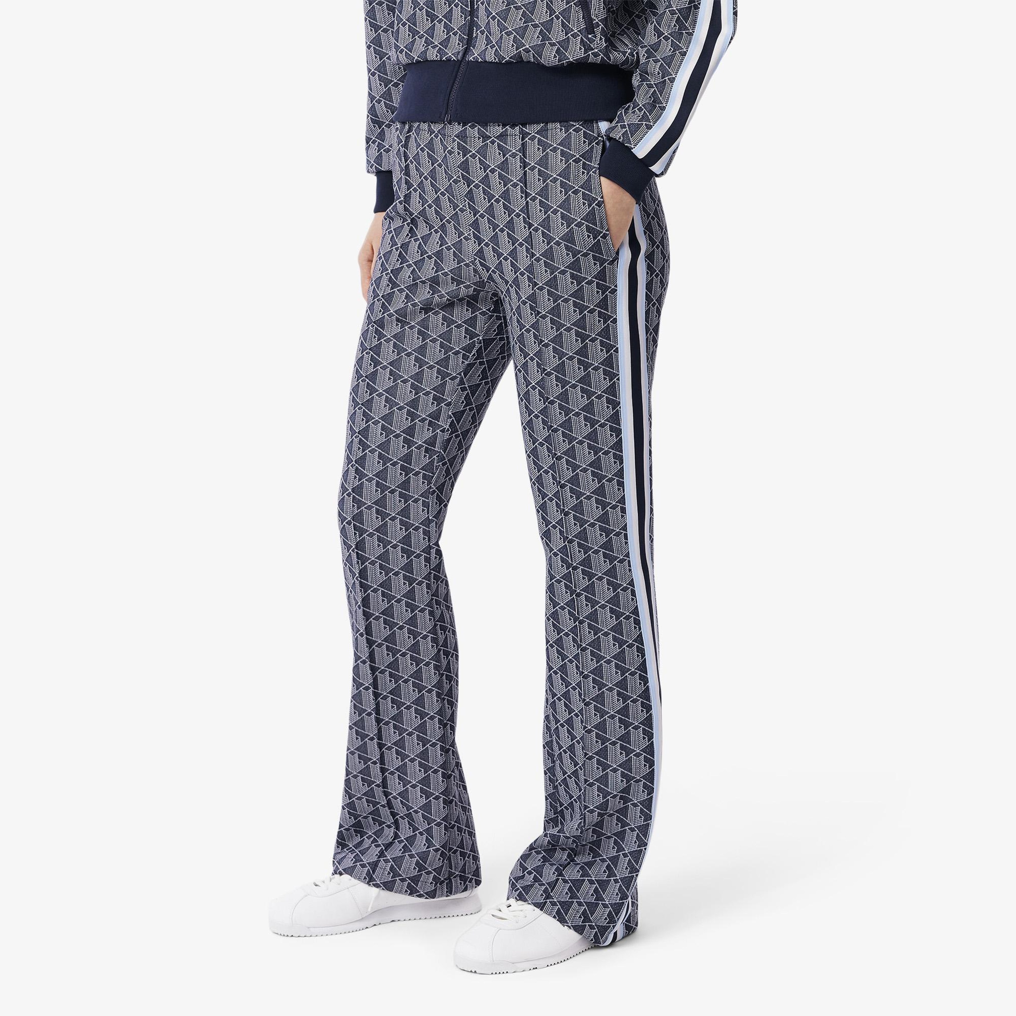 Lacoste Flare Fit Monogram Kadın Lacivert Eşofman Altı