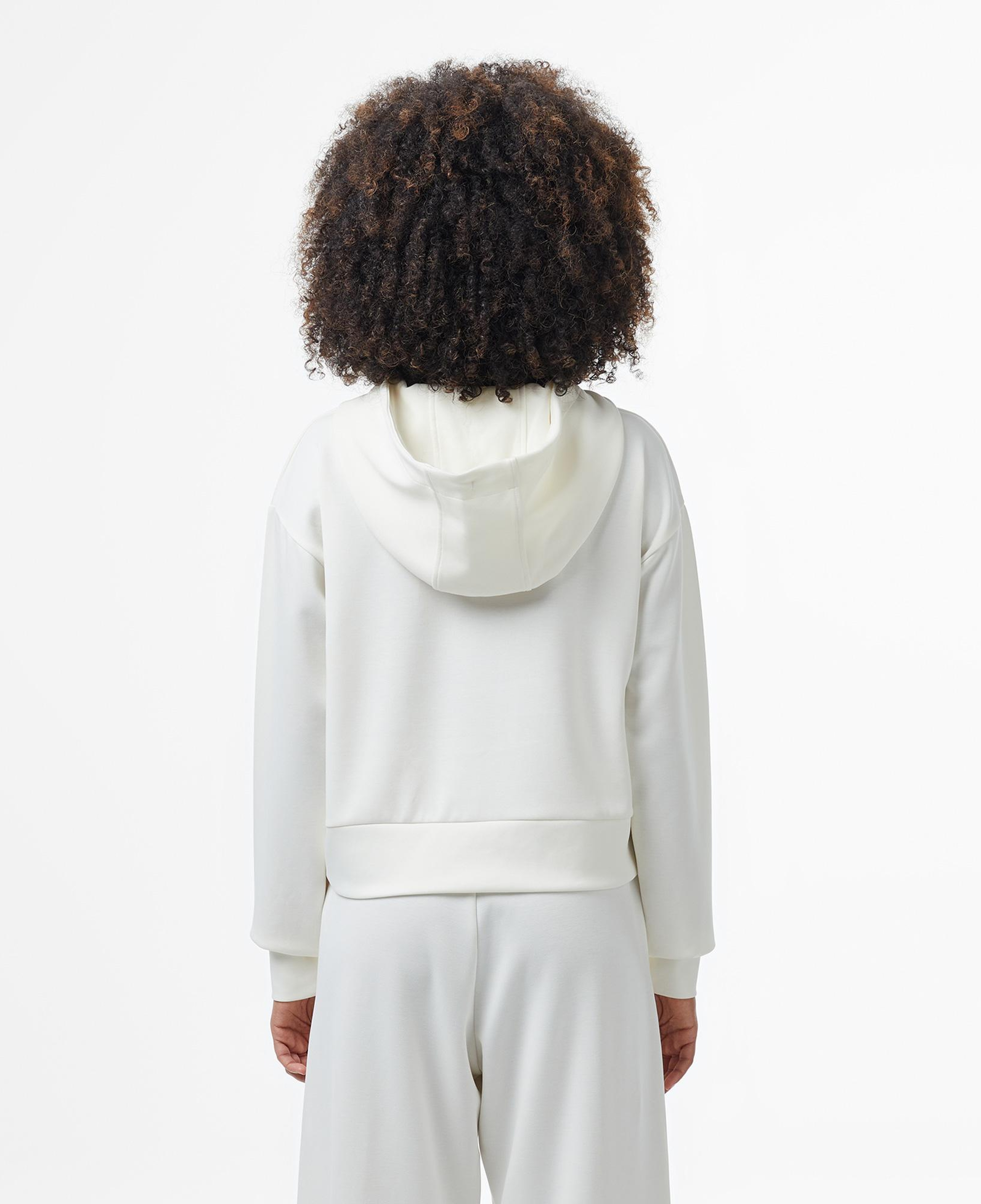 Kadın Relaxed Fit Kapüşonlu Baskılı Beyaz Sweatshirt