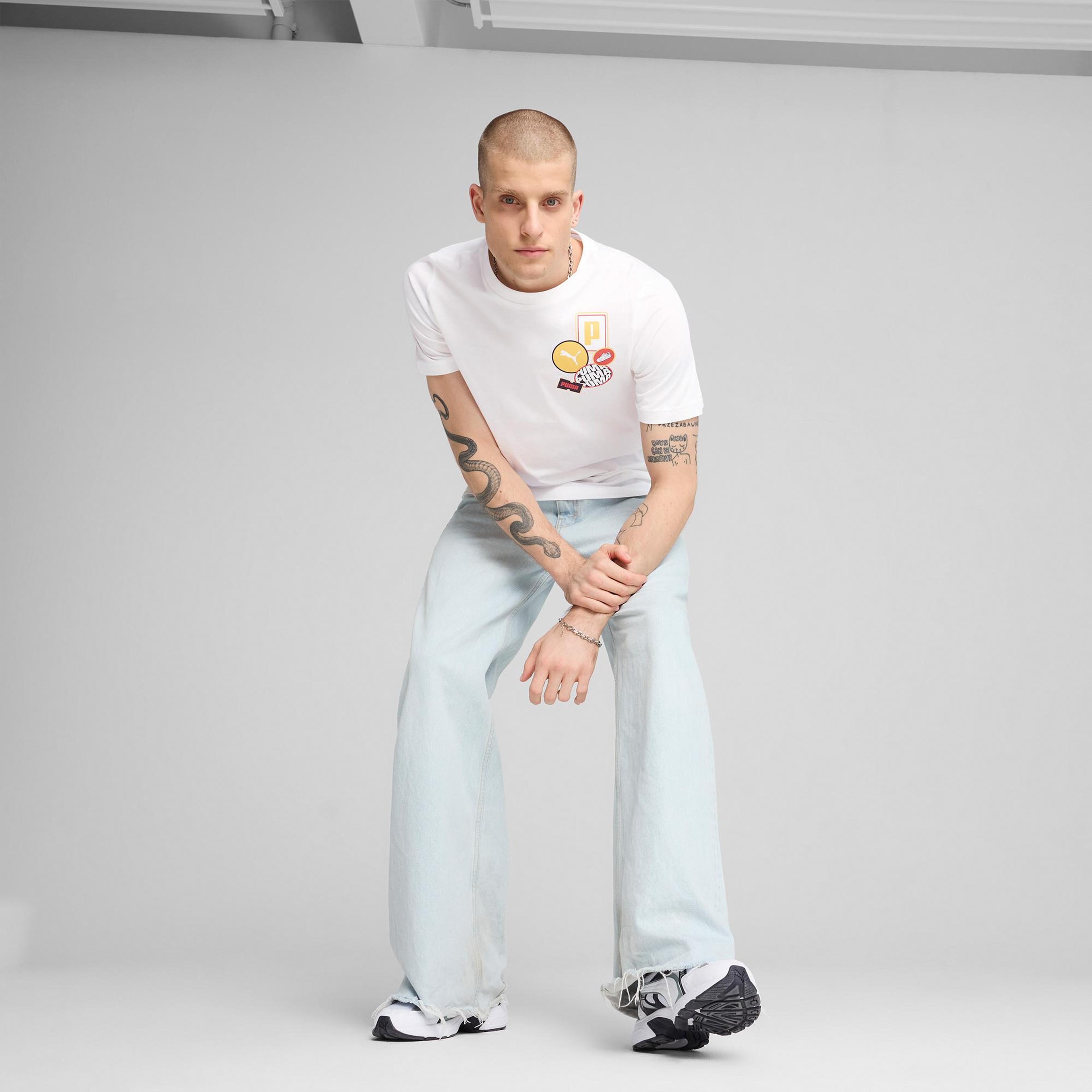 Puma Graphics icon Erkek Beyaz T-Shirt
