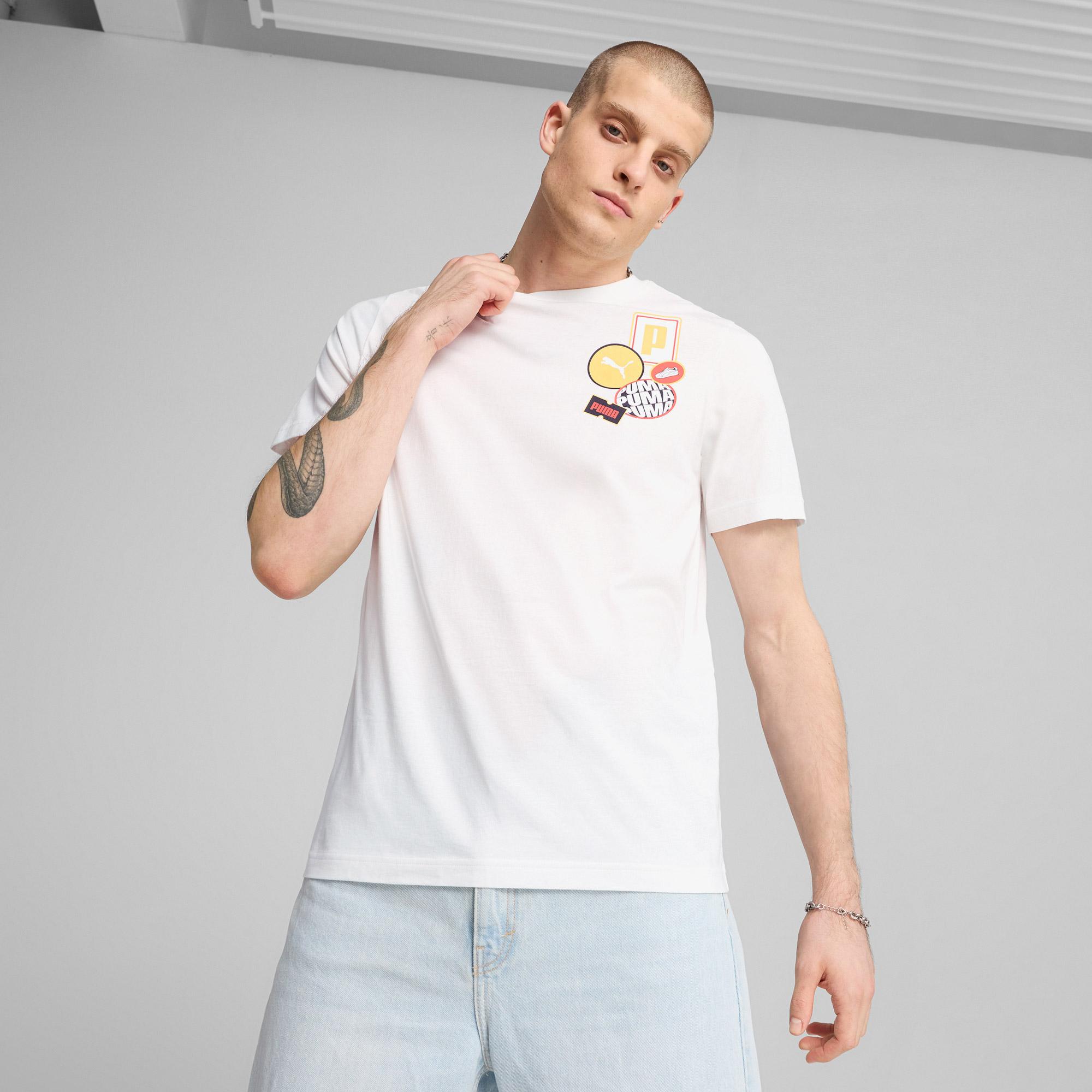 Puma Graphics icon Erkek Beyaz T-Shirt