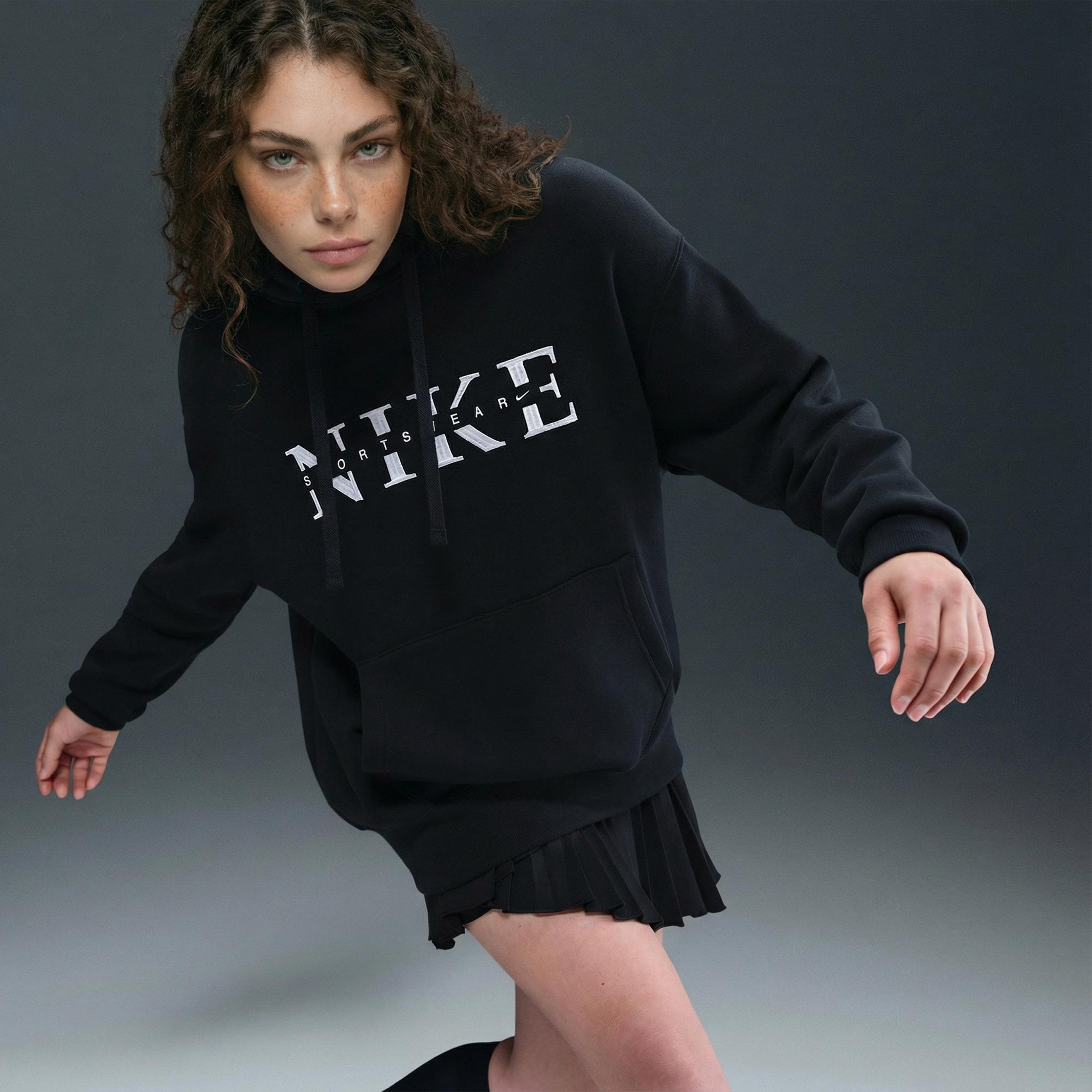 Nike Sportswear Phoenix Fleece Kadın Siyah Hoodie
