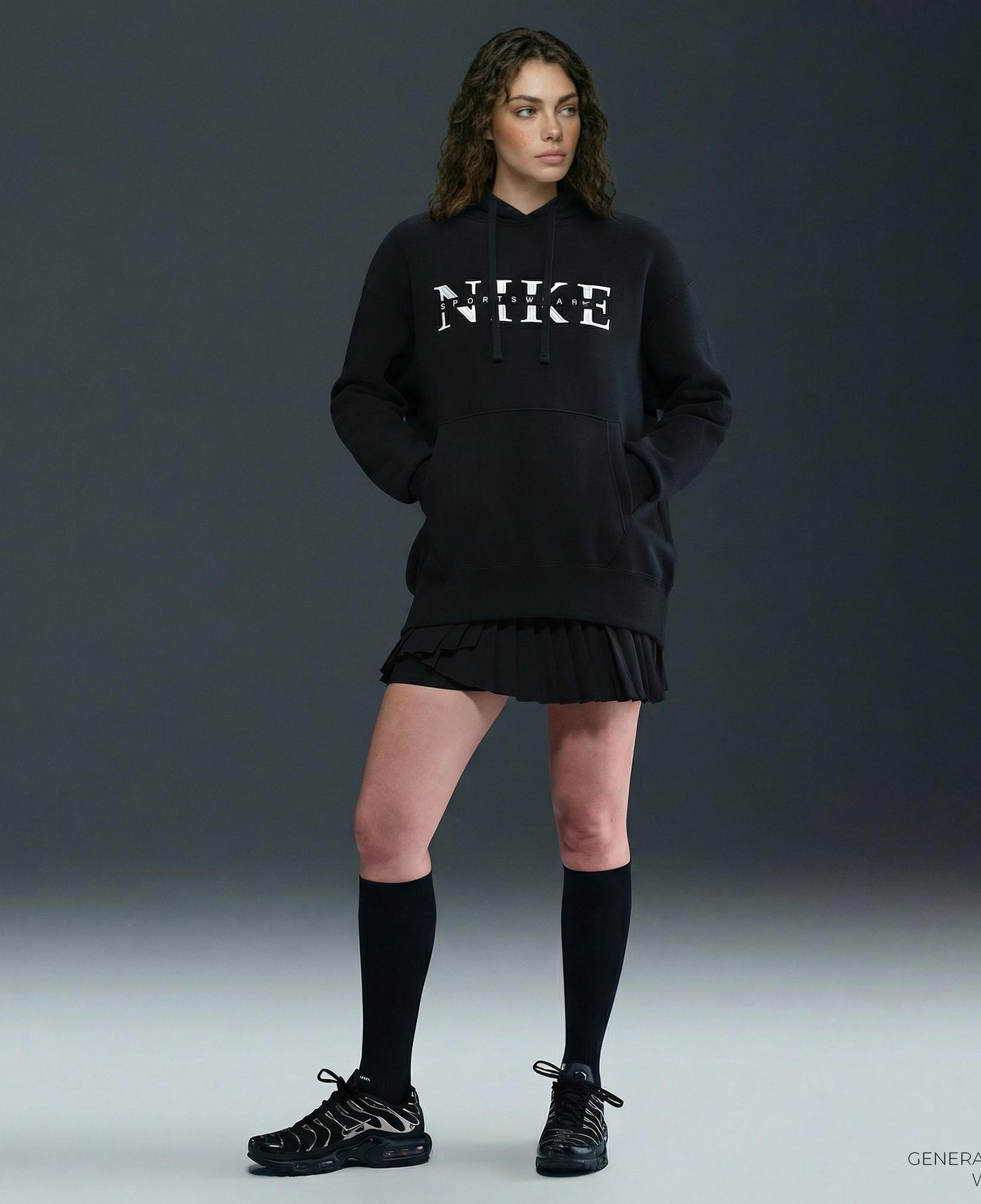 Nike Sportswear Phoenix Fleece Kadın Siyah Hoodie