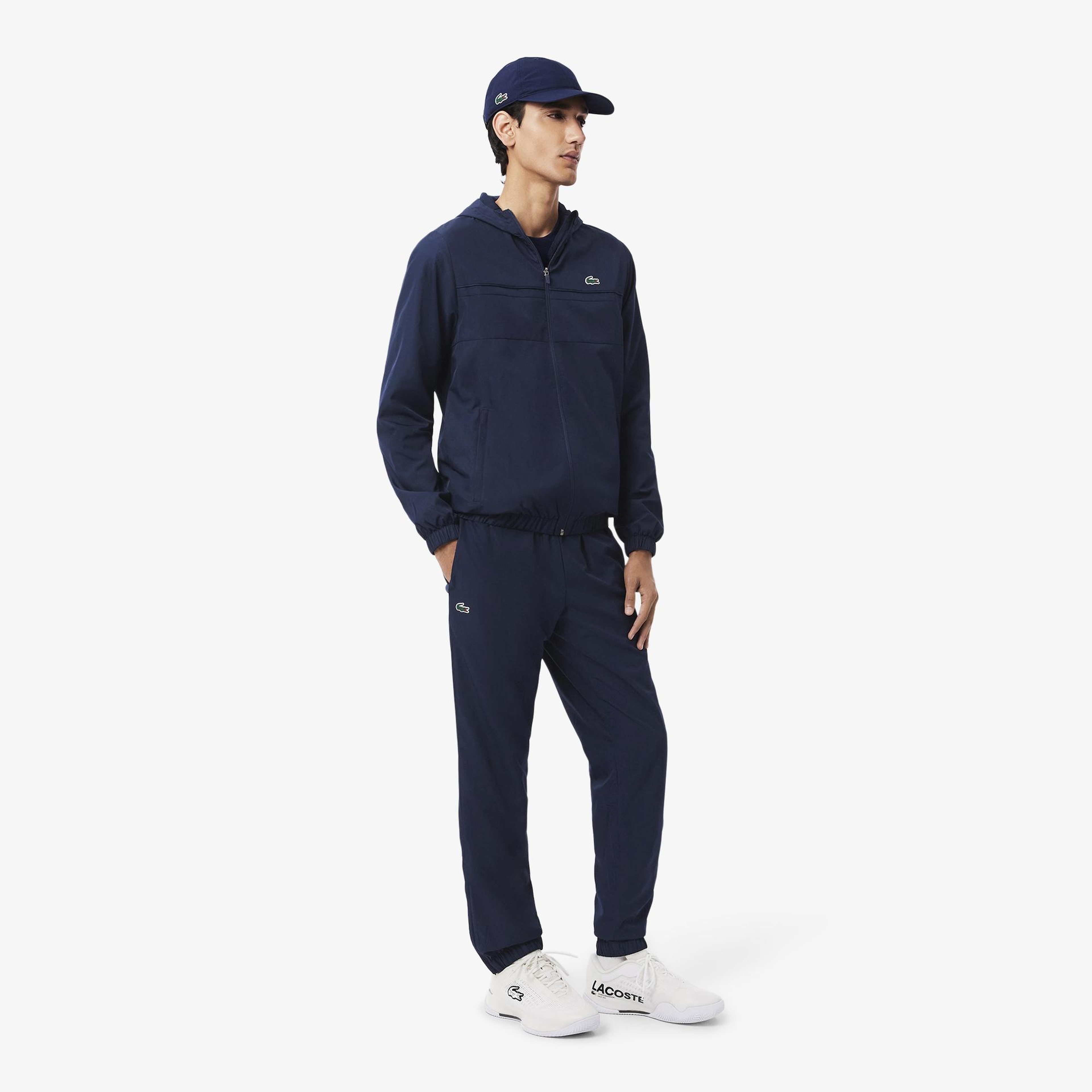 Lacoste Erkek Regular Fit Kapüşonlu Baskılı Lacivert Eşofman Takımı
