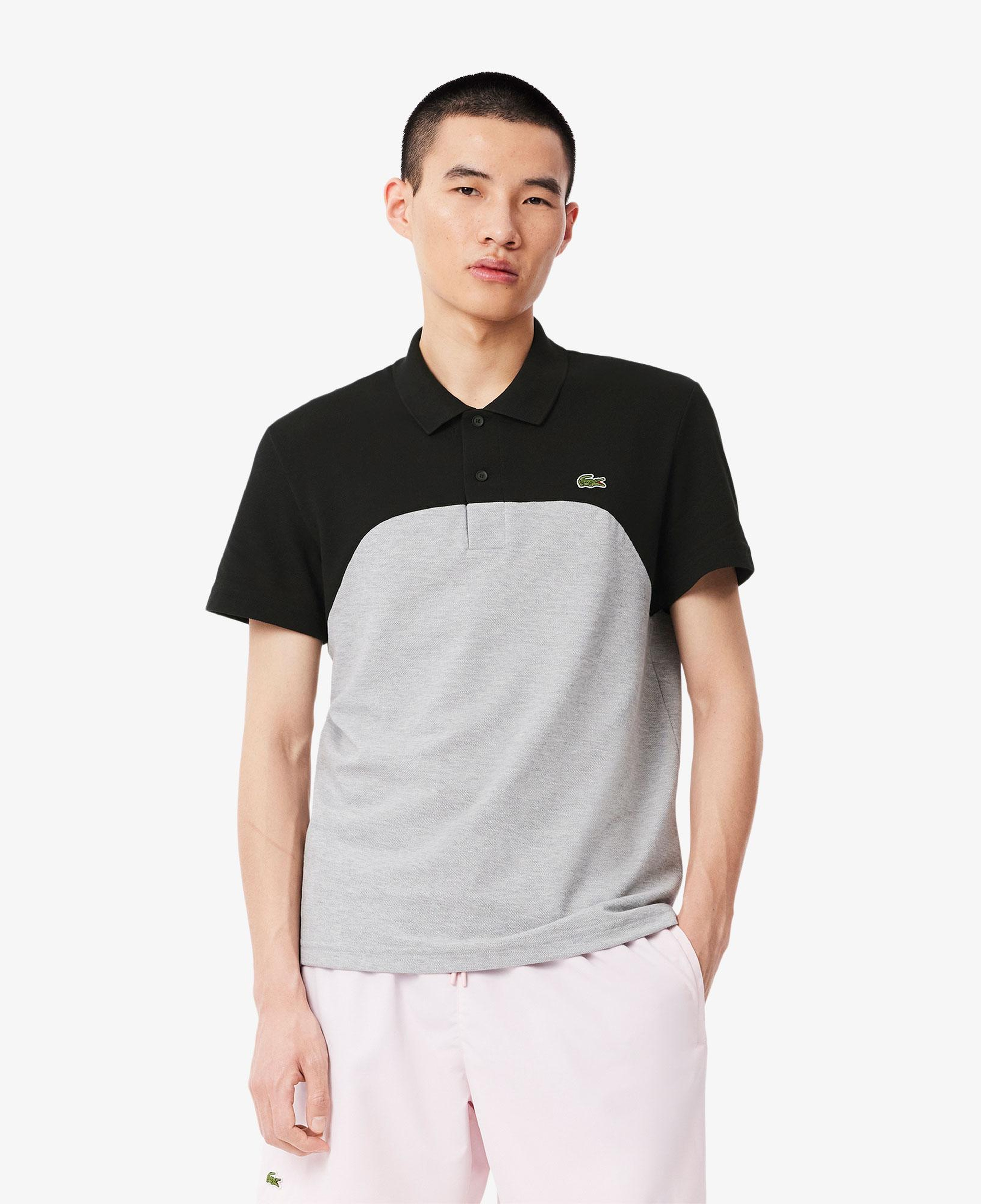 Erkek Regular Fit Renk Bloklu Gri Polo