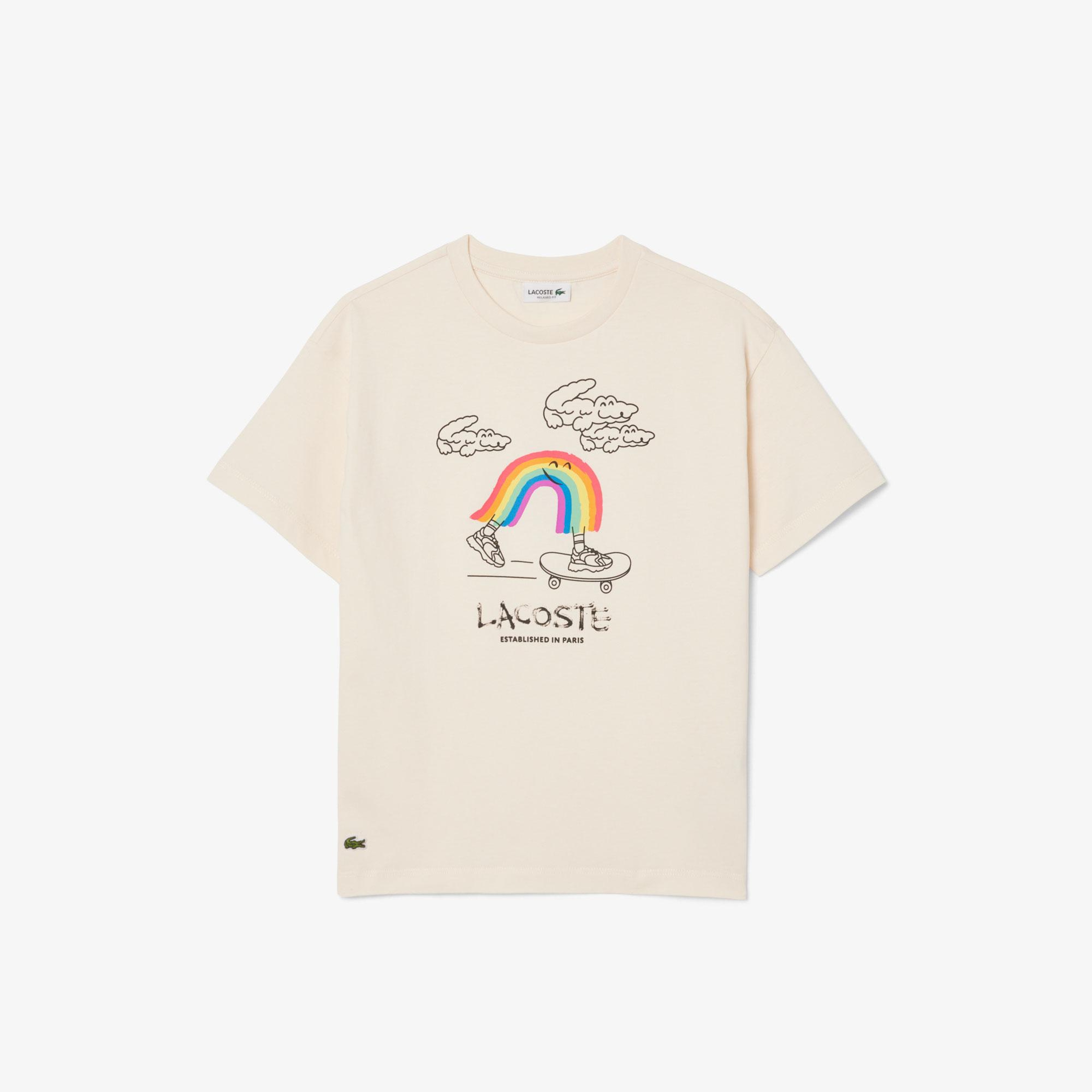 Çocuk Bisiklet Yaka Desenli Krem T-Shirt