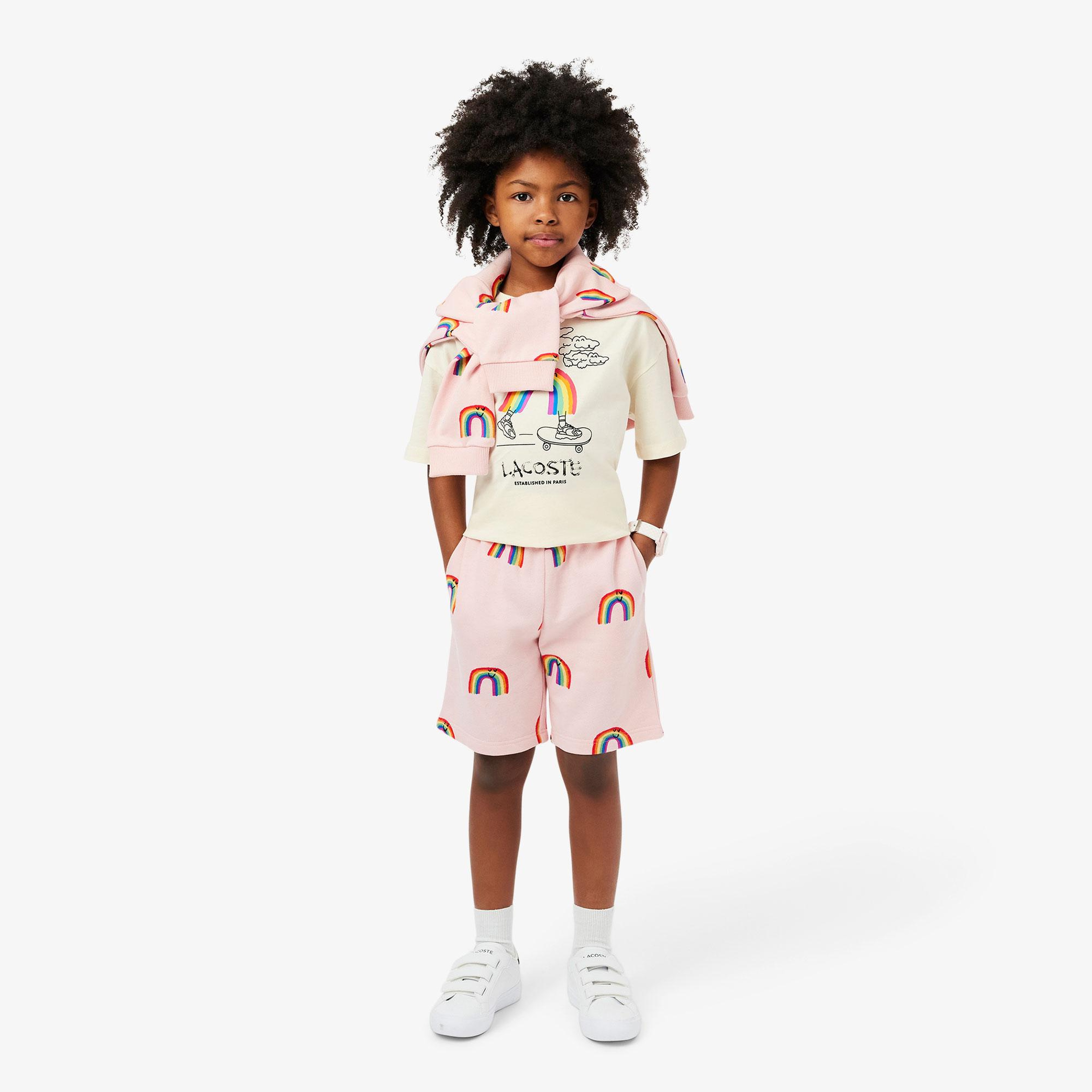 Çocuk Bisiklet Yaka Desenli Krem T-Shirt