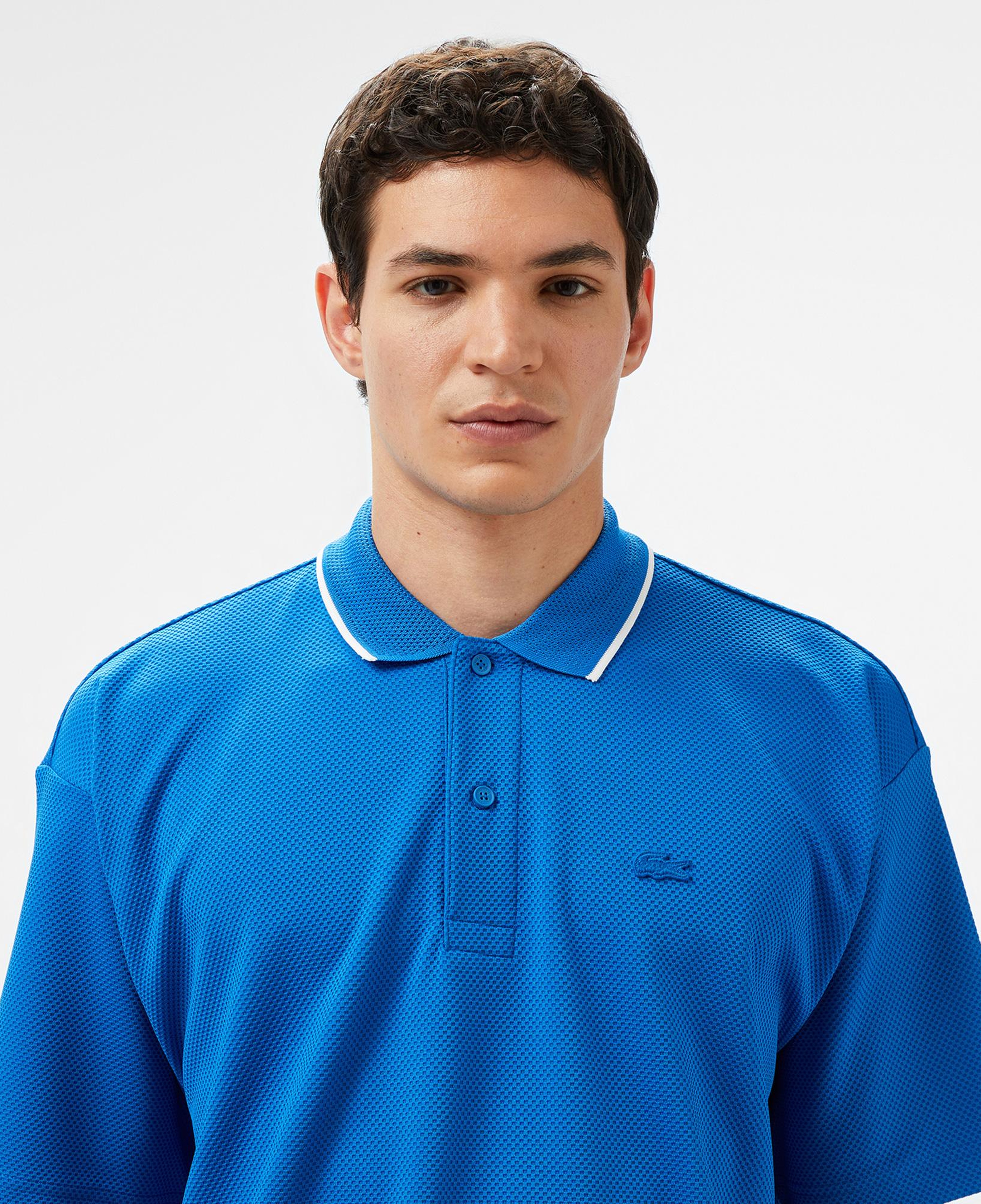 Erkek Oversize Fit Mavi Polo