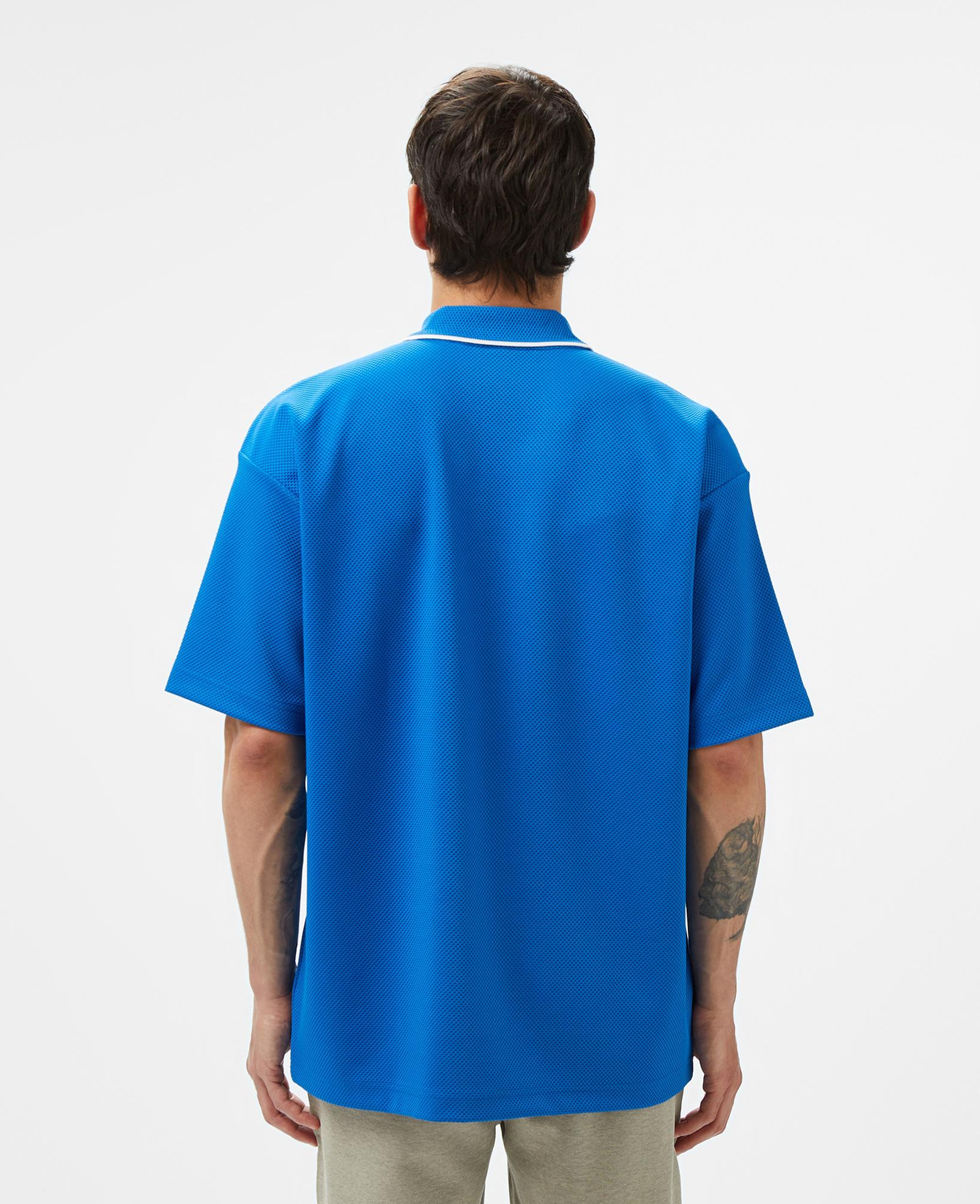 Erkek Oversize Fit Mavi Polo