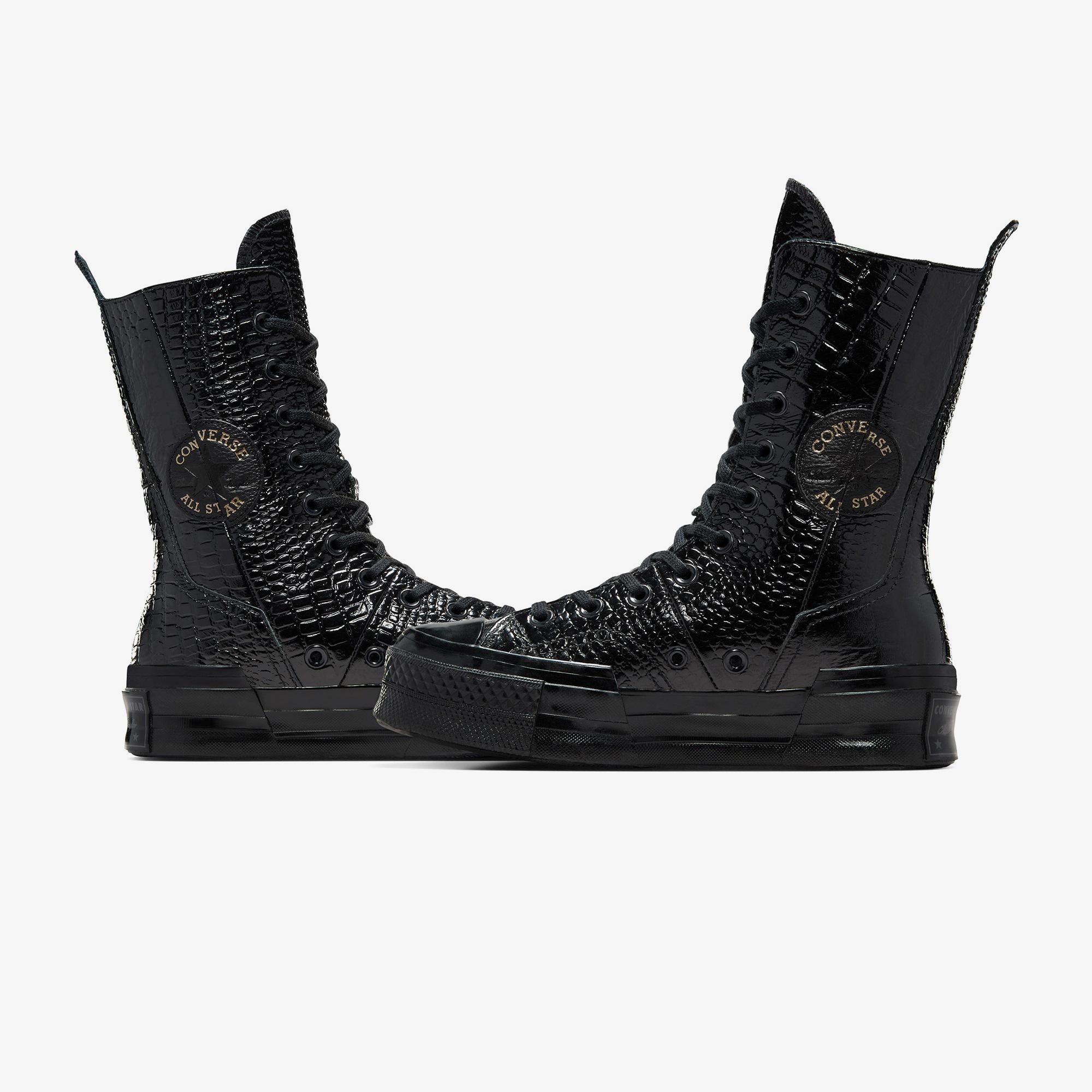 Converse Chuck 70 Plus XHi Unisex Siyah Deri Platform Sneaker