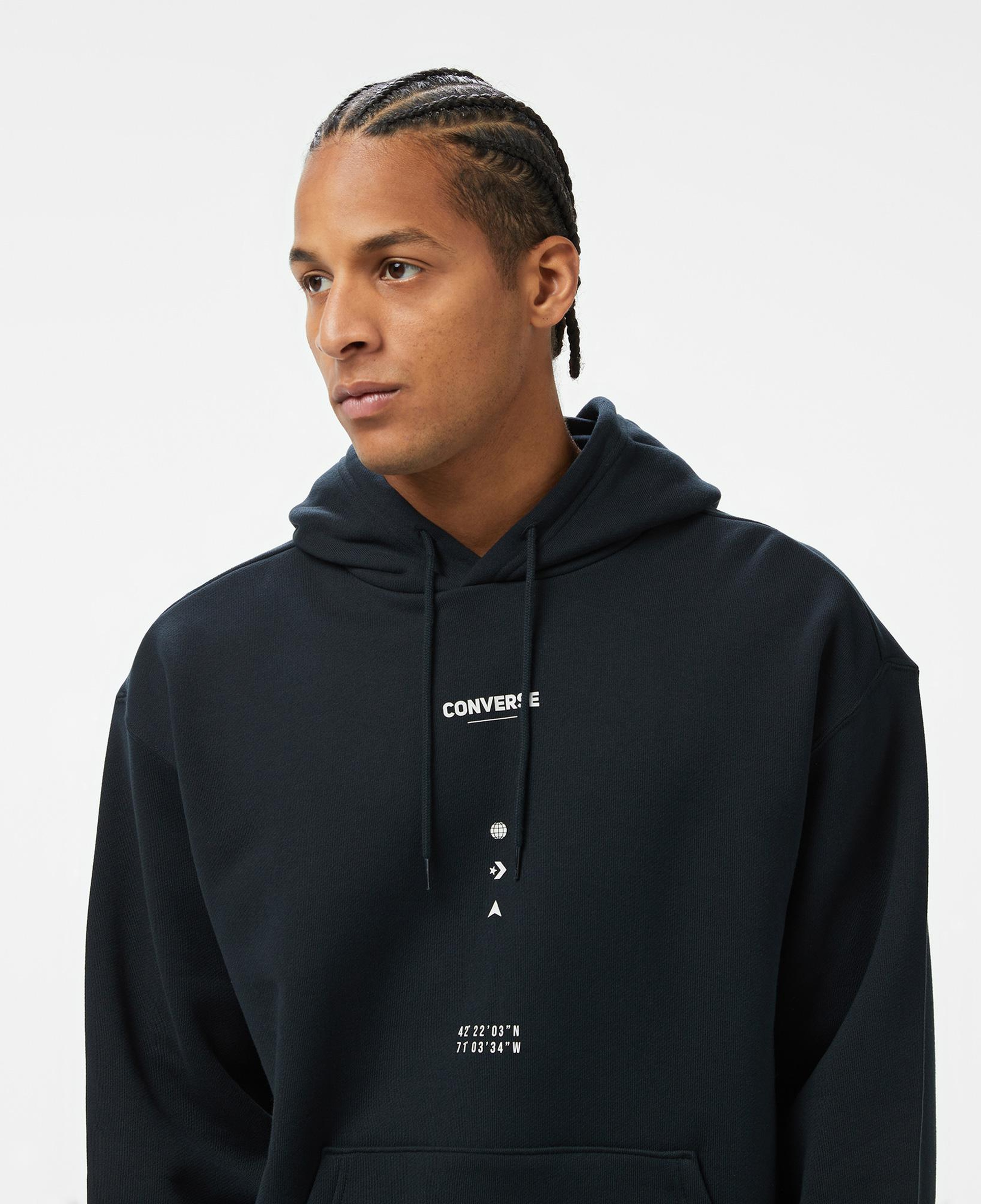 Converse Loose Fit Erkek Siyah Hoodie
