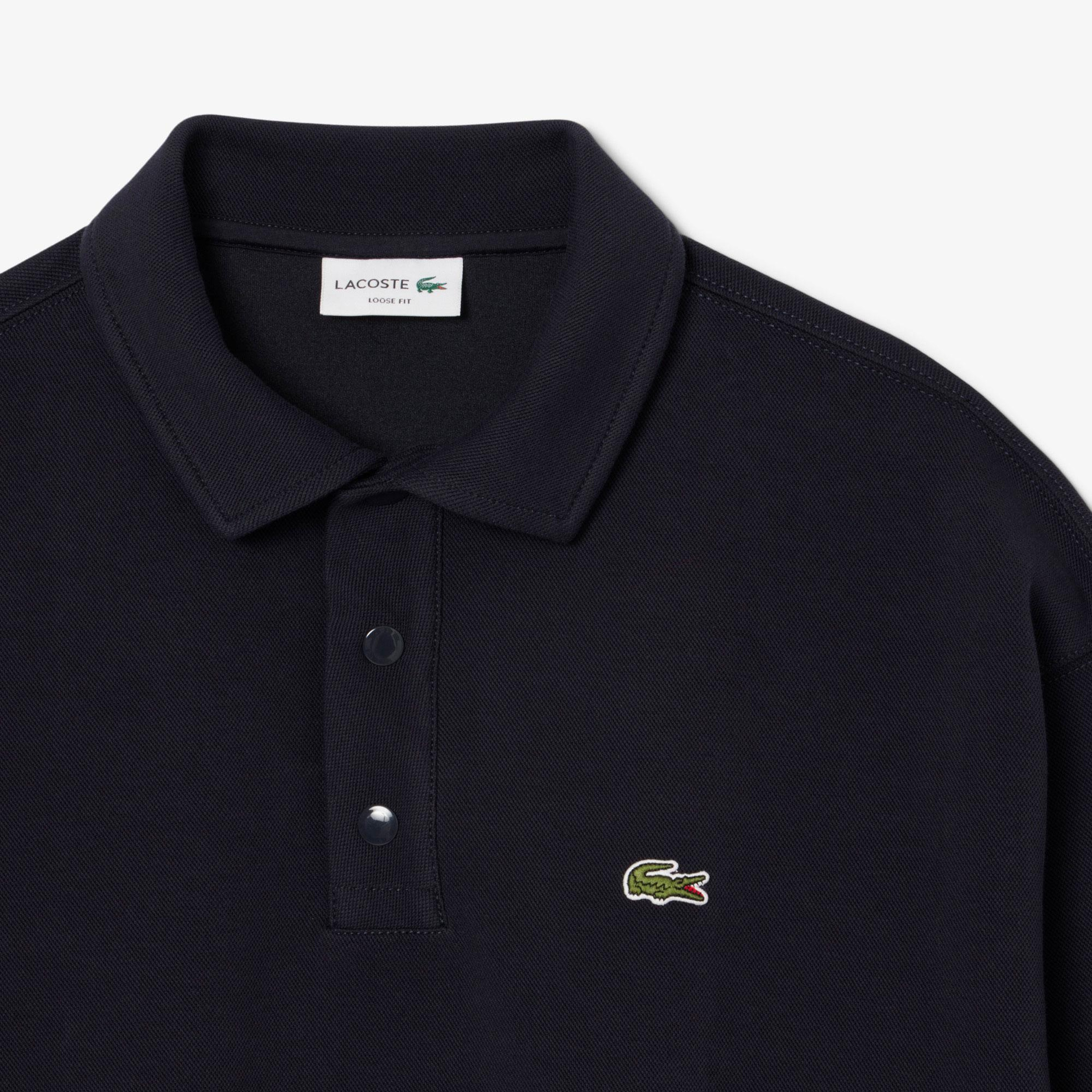 Erkek Loose Fit Polo Yaka Lacivert Sweatshirt