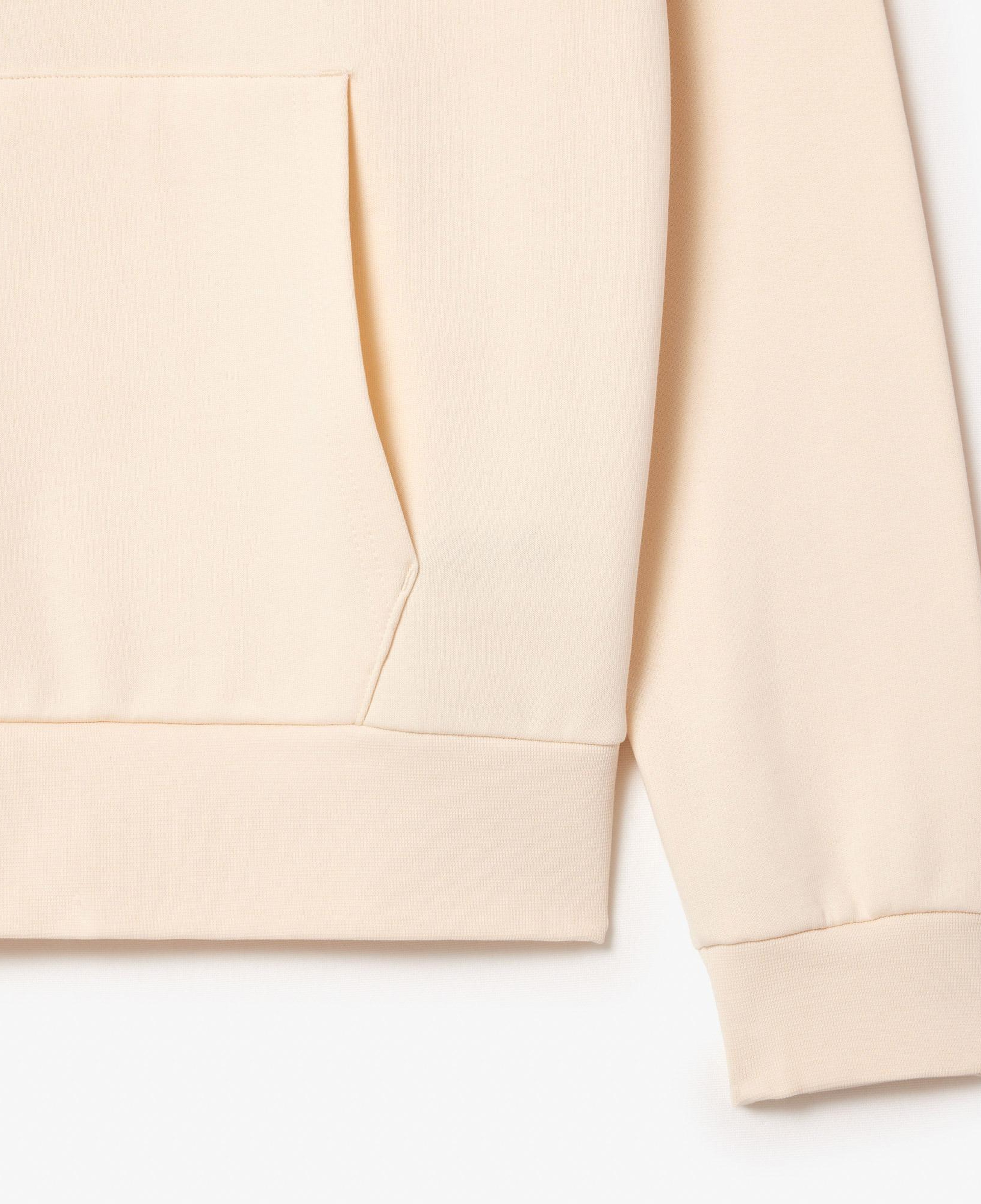 Erkek Classic Fit Kapüşonlu Bej Sweatshirt