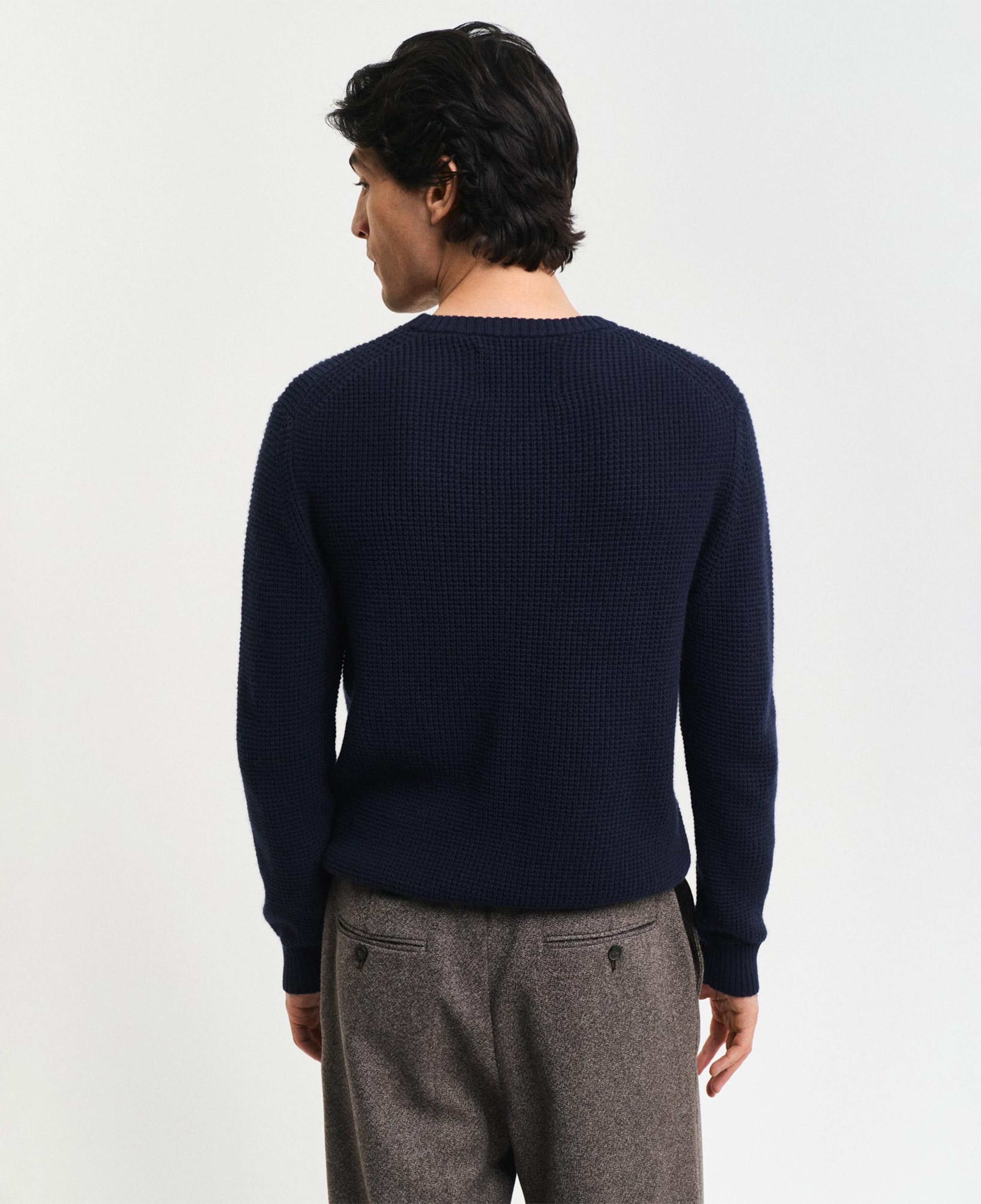 GANT Erkek Lacivert Regular Fit Bisiklet Yaka Kazak