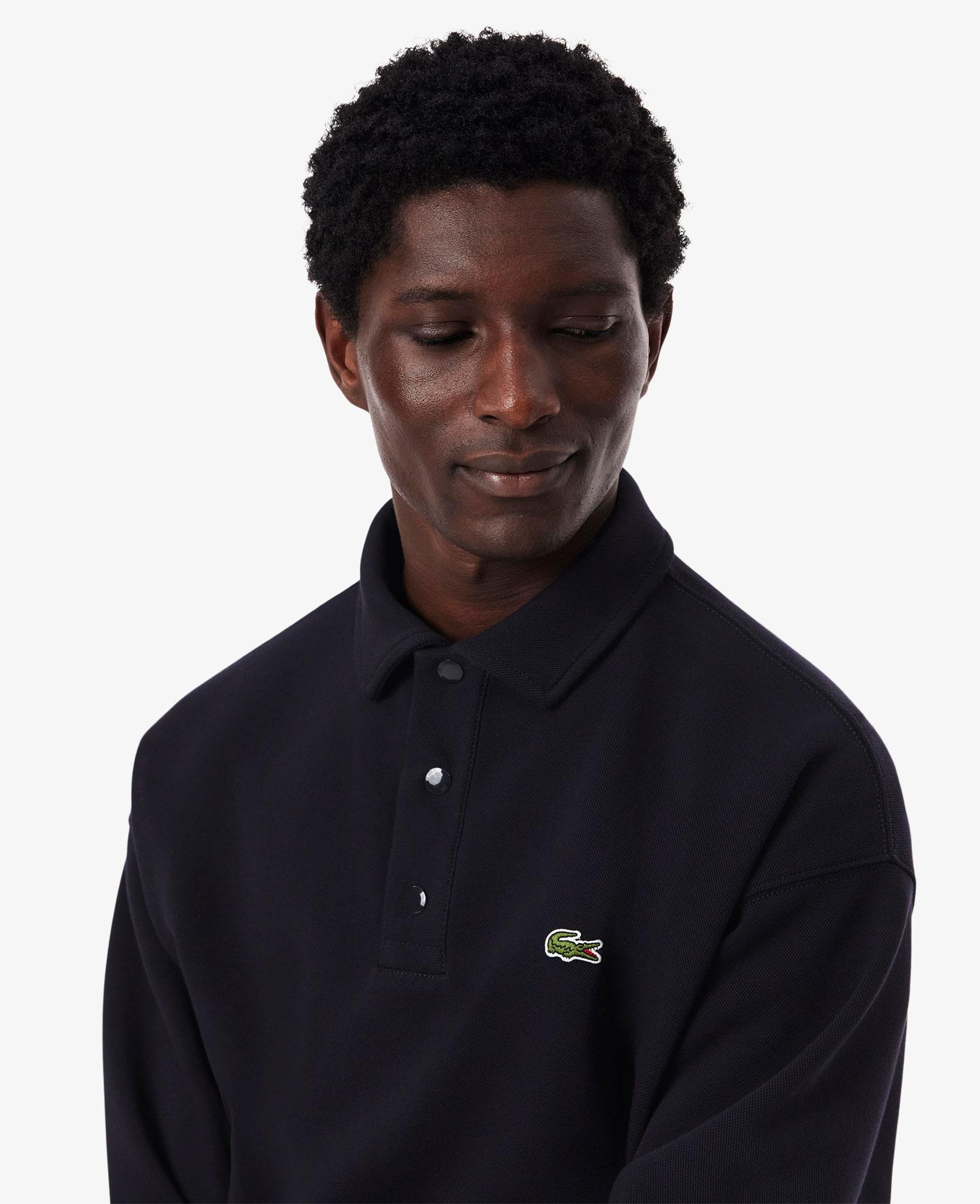 Erkek Loose Fit Polo Yaka Lacivert Sweatshirt