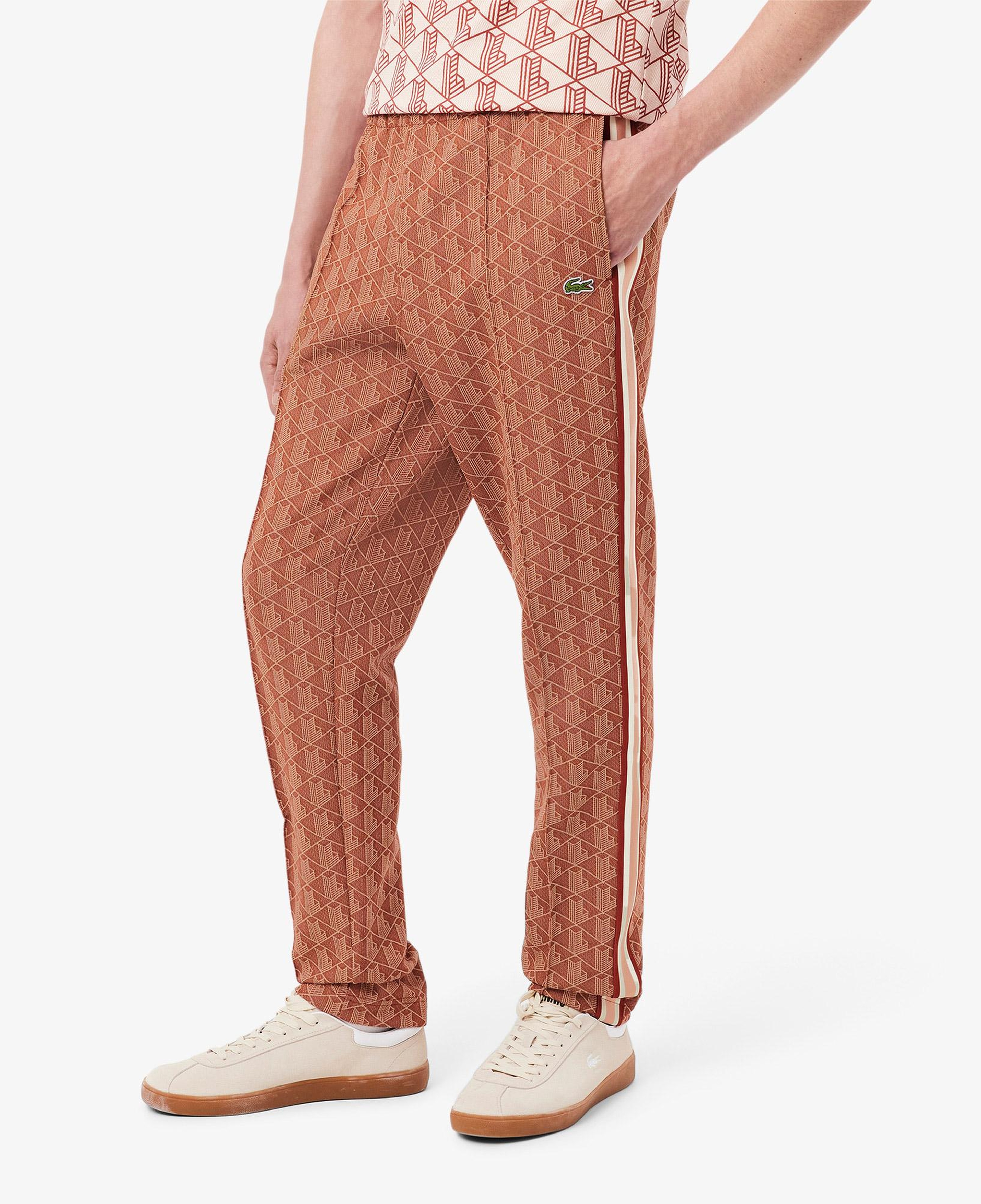 Erkek Regular Fit Monogram Kahverengi Eşofman Altı