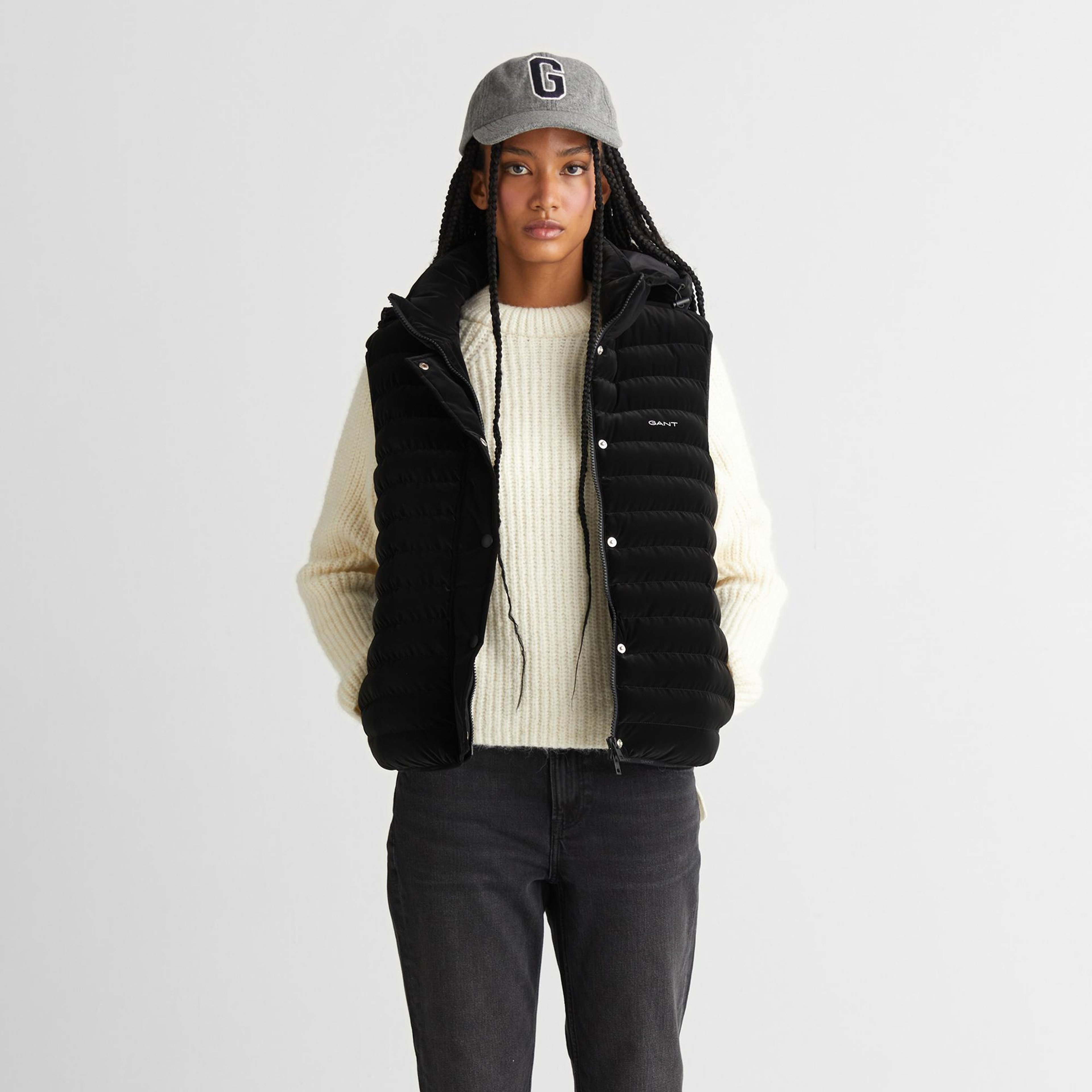 GANT Kadın Siyah Regular Fit Yelek