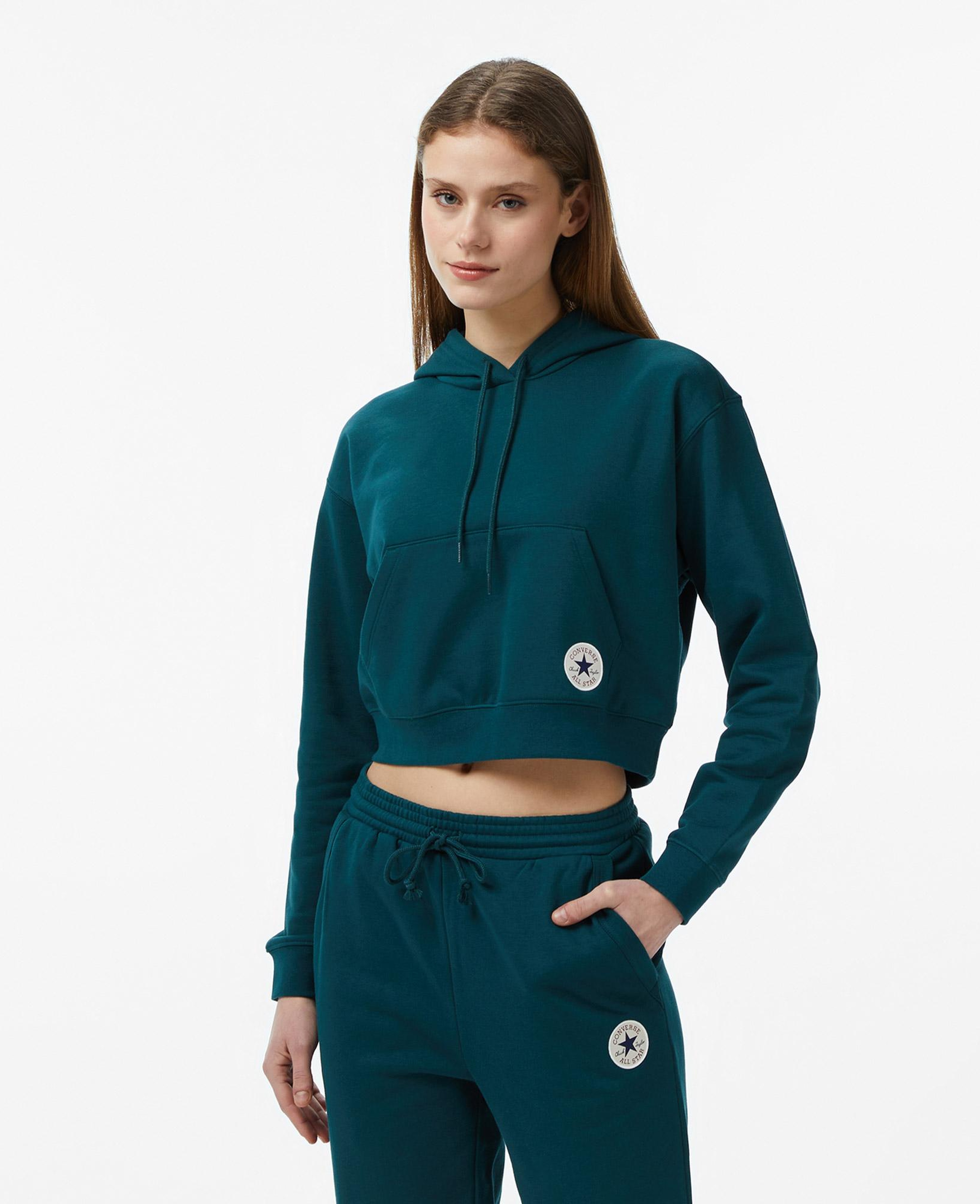 Converse Classic Kadın Yeşil Crop Sweatshirt