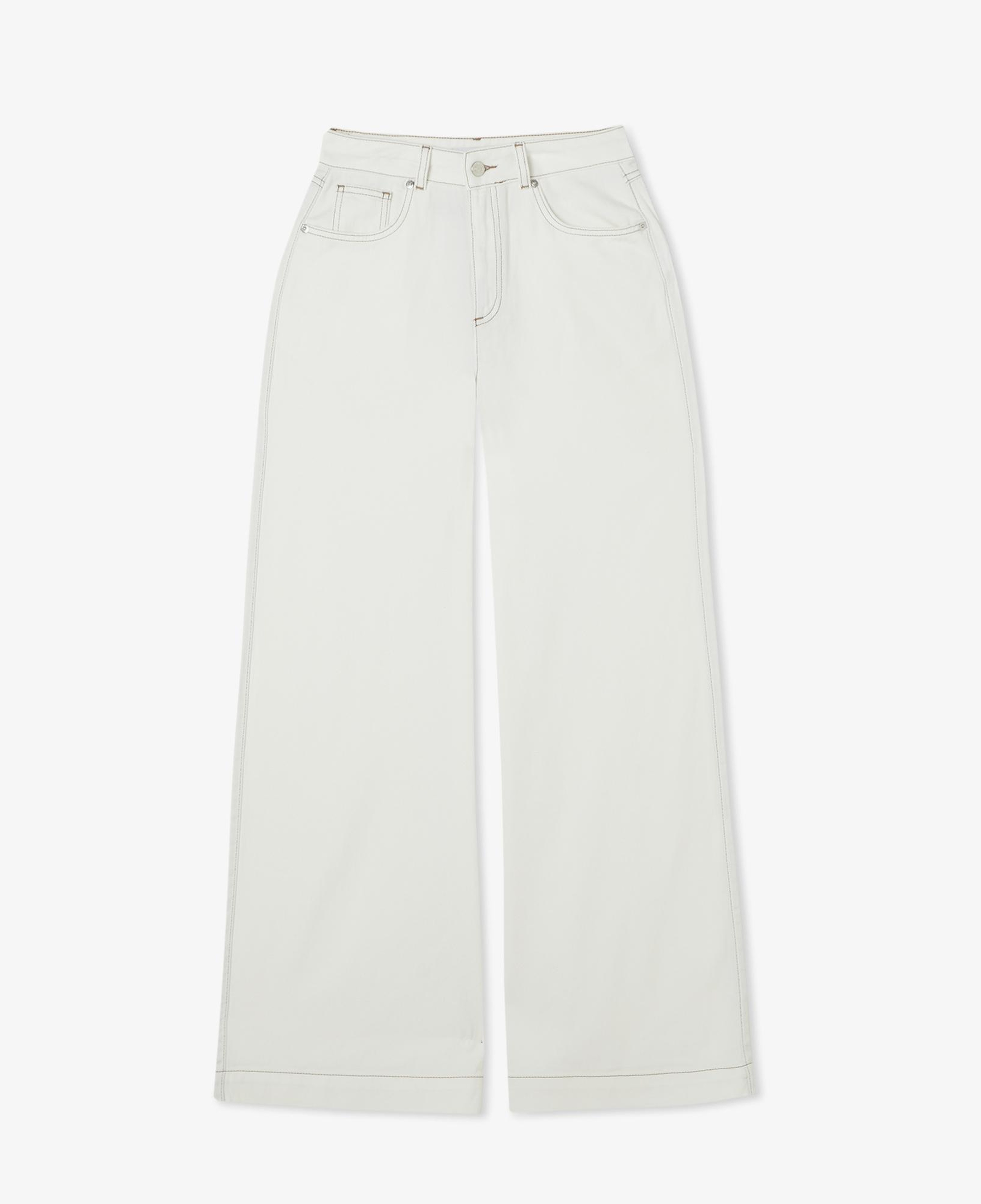 Kadın Regular Fit Krem Jean Pantolon
