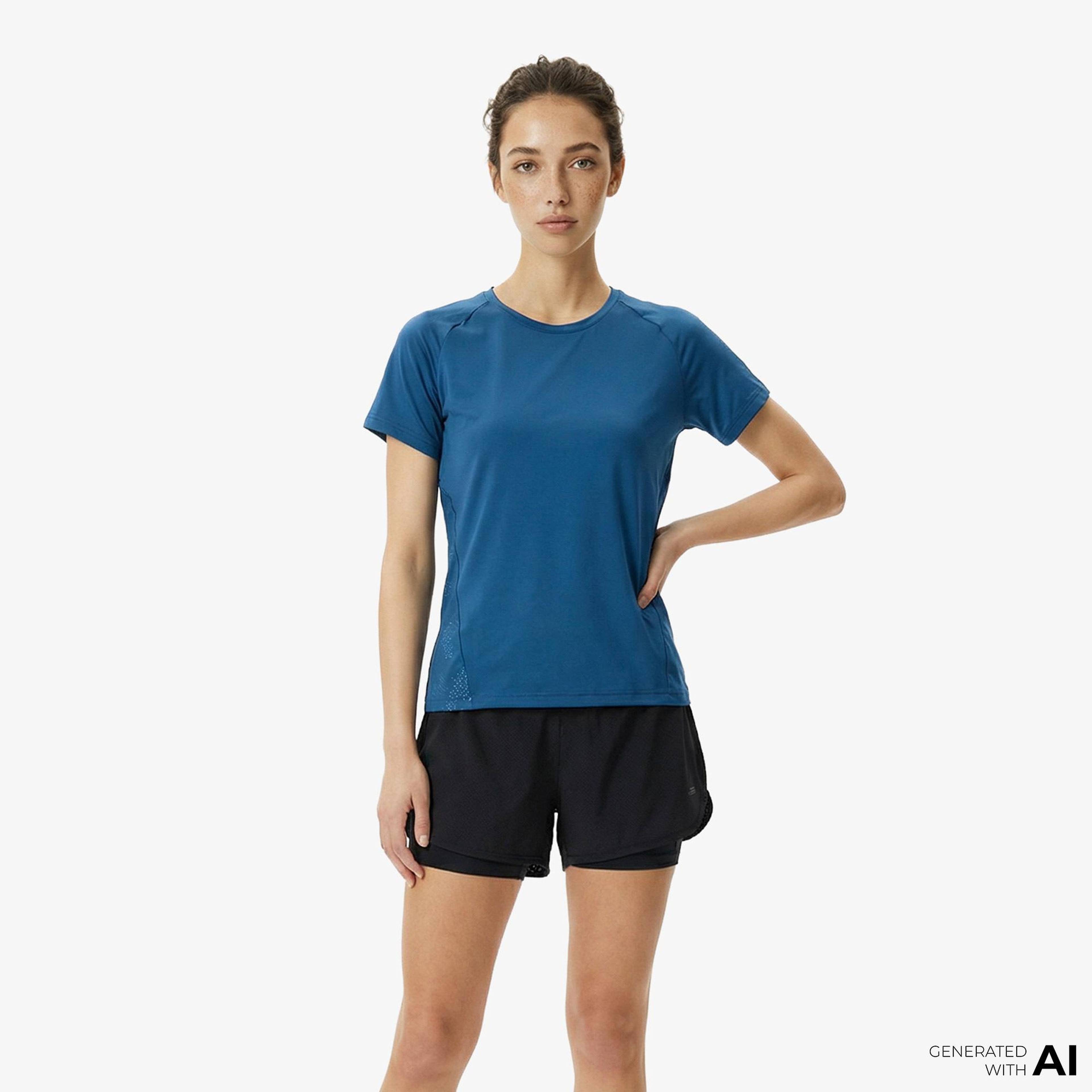 Energetics Kadın Mavi Antrenman T-shirt