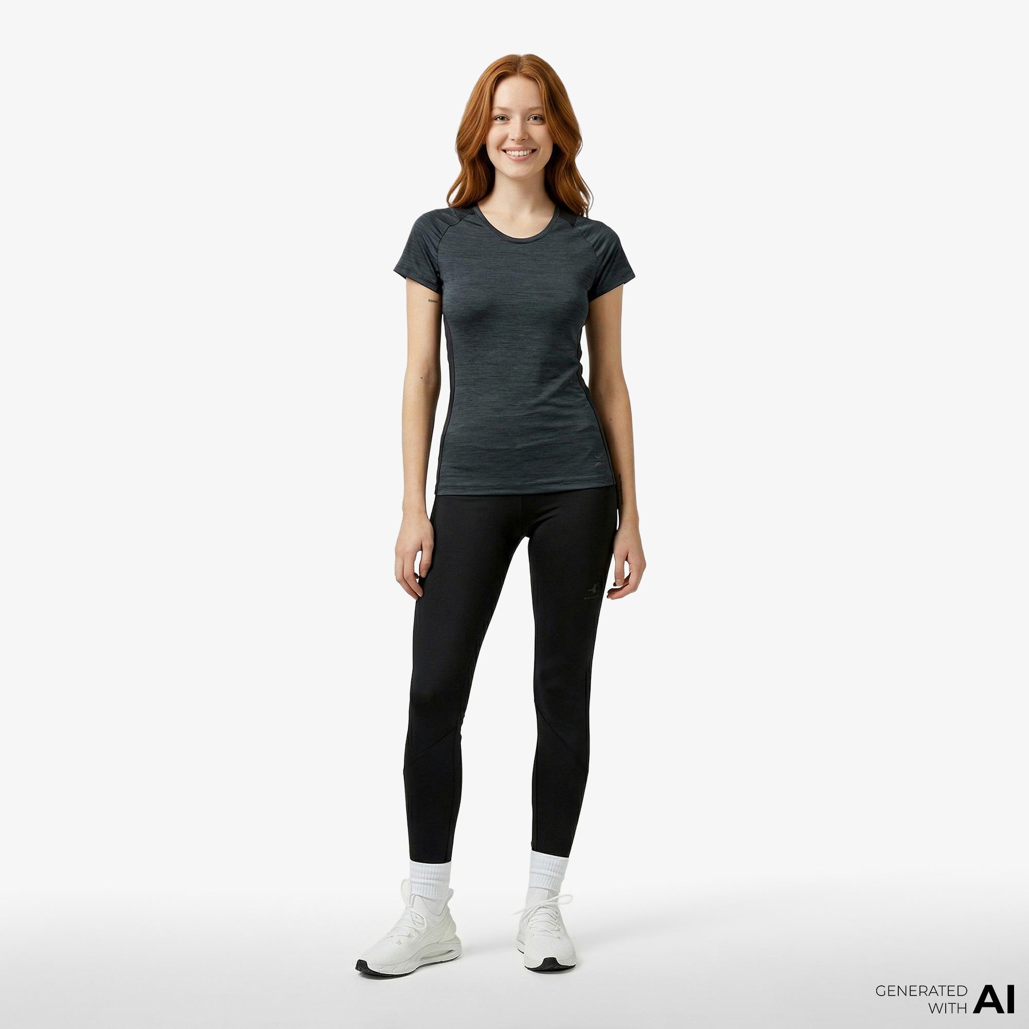 Energetics Evii SS Kadın Siyah Koşu T-Shirt