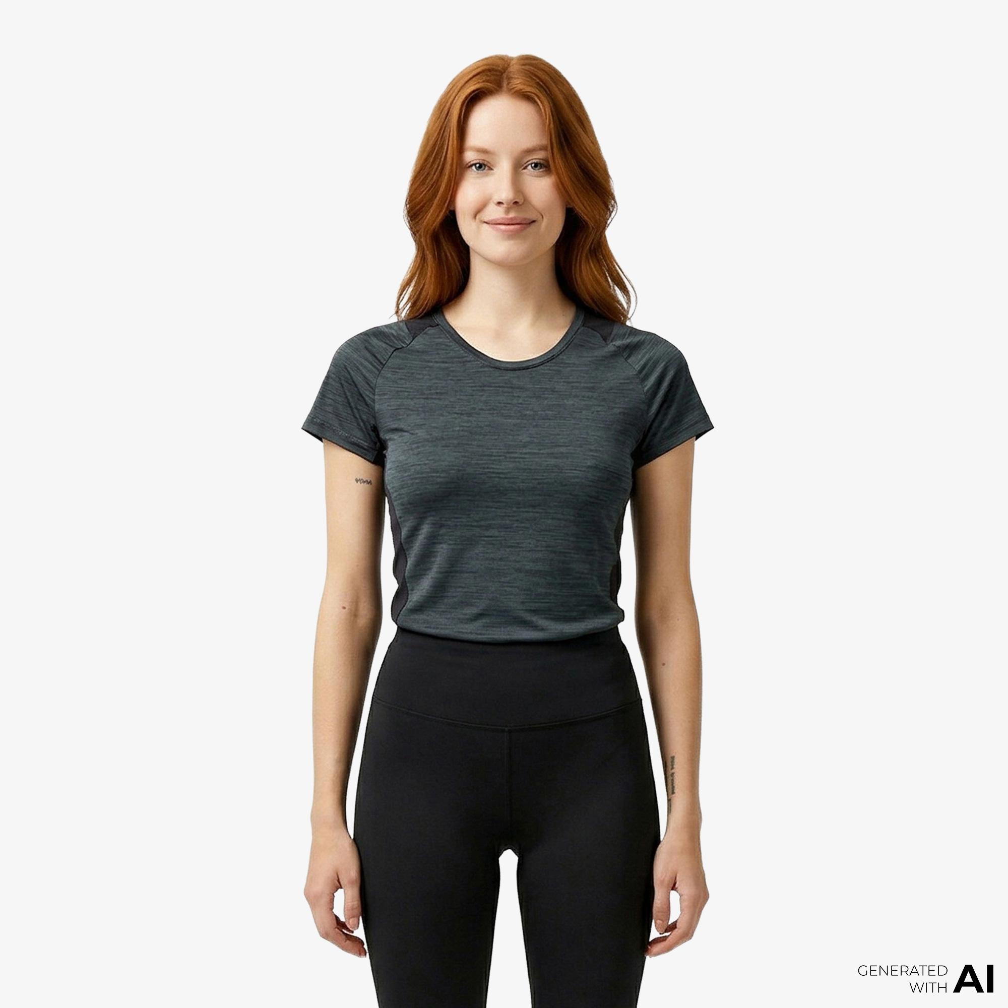 Energetics Evii SS Kadın Siyah Koşu T-Shirt