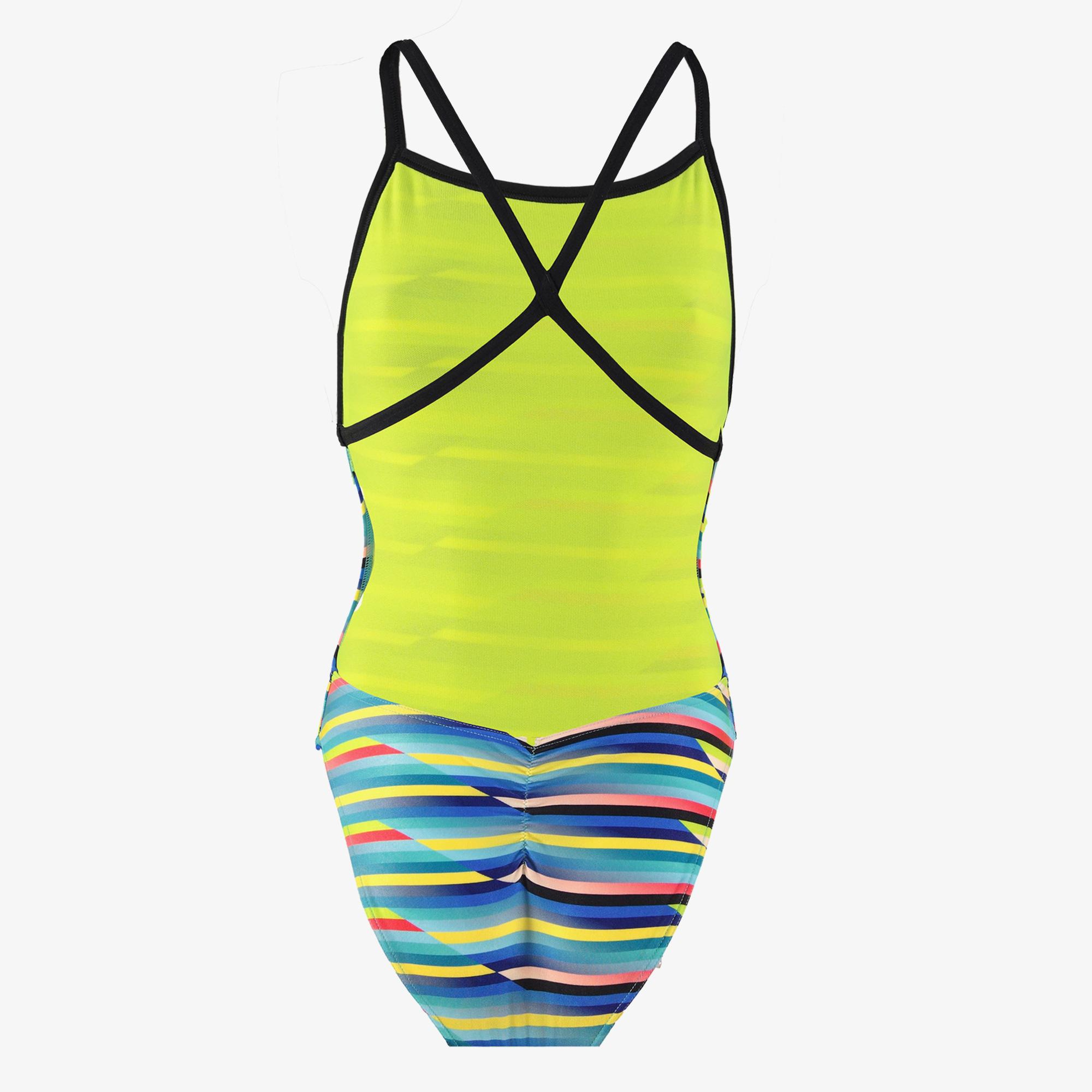 Arena Racing Stripe Suit Xcriss Cross Kadın Yeşil Mayo