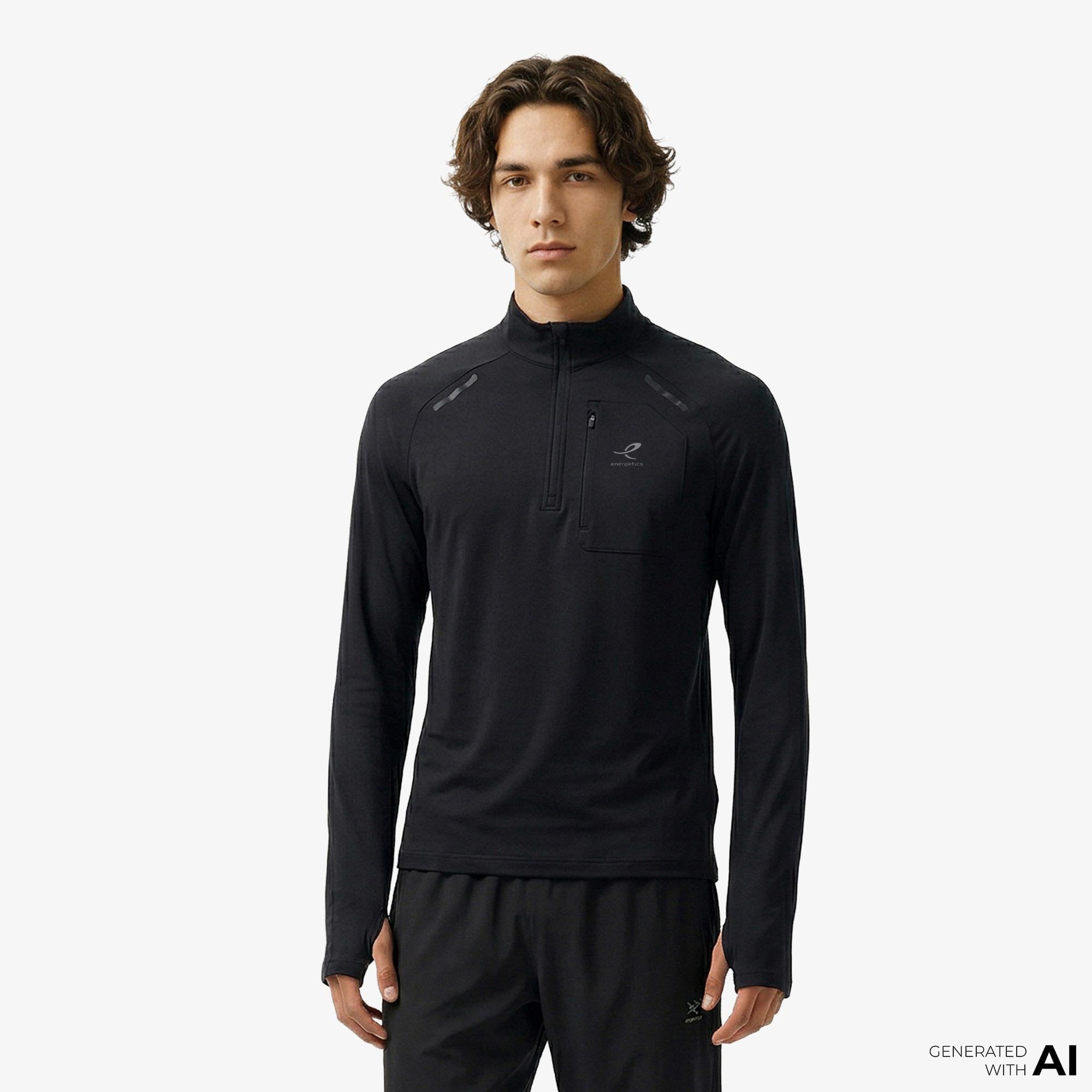 Energetics Cusco IV Erkek Siyah Koşu Sweatshirt