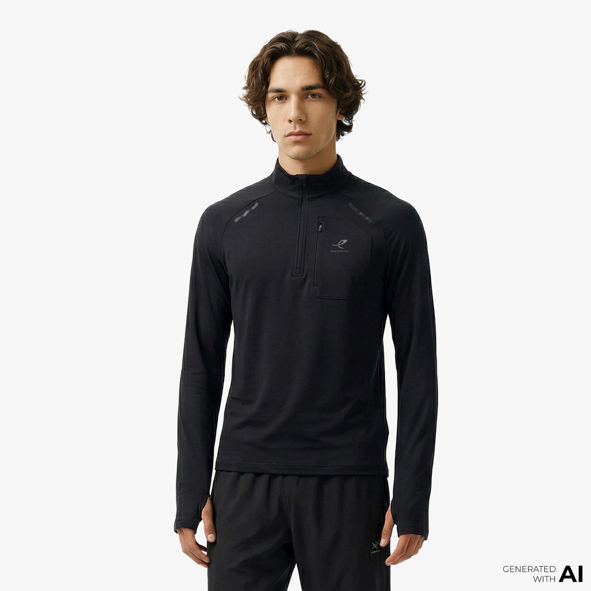 Energetics Cusco IV Erkek Siyah Koşu Sweatshirt