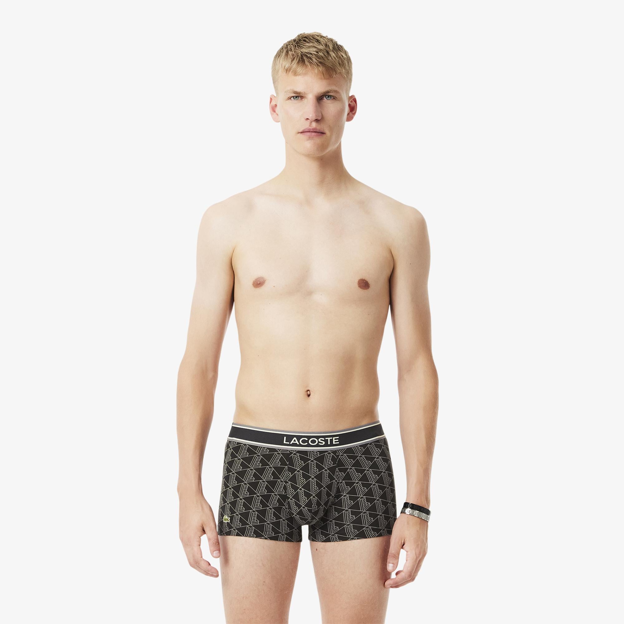 Lacoste Erkek Monogram Siyah Boxer
