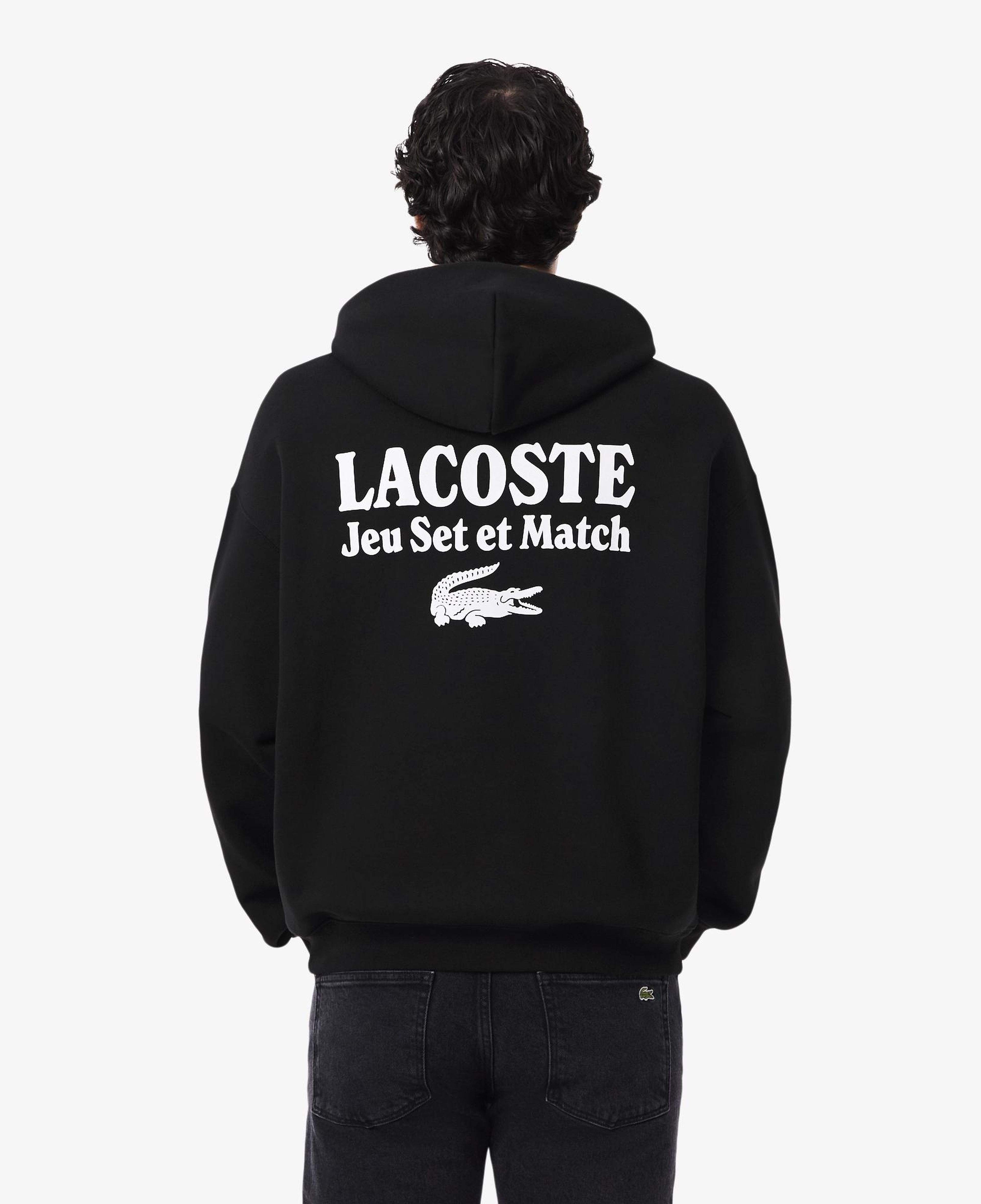 Erkek Loose Fit Kapüşonlu Siyah Sweatshirt
