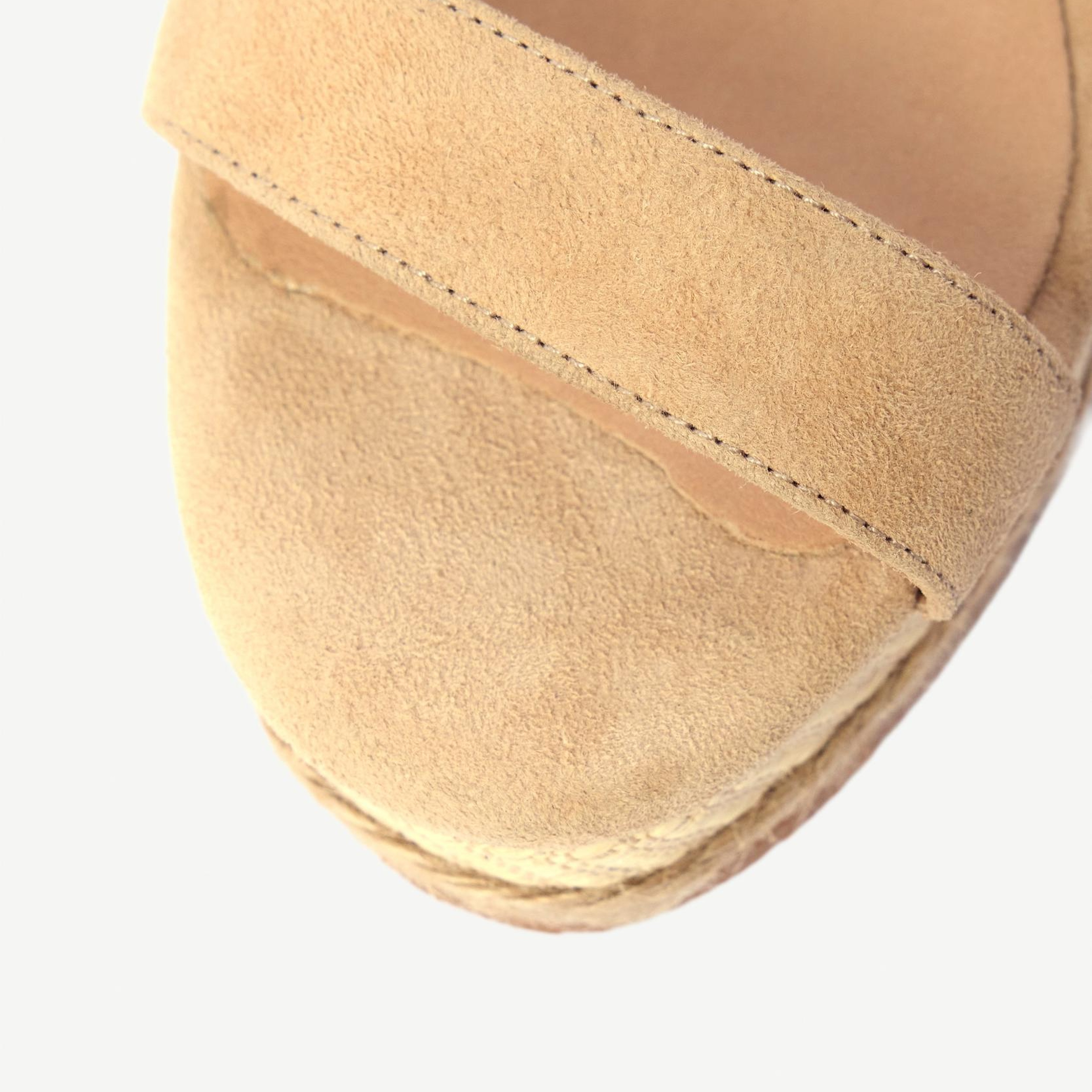 YARGICI Tek Bantlı Tabanı Hasır Sargılı Süet Espadril