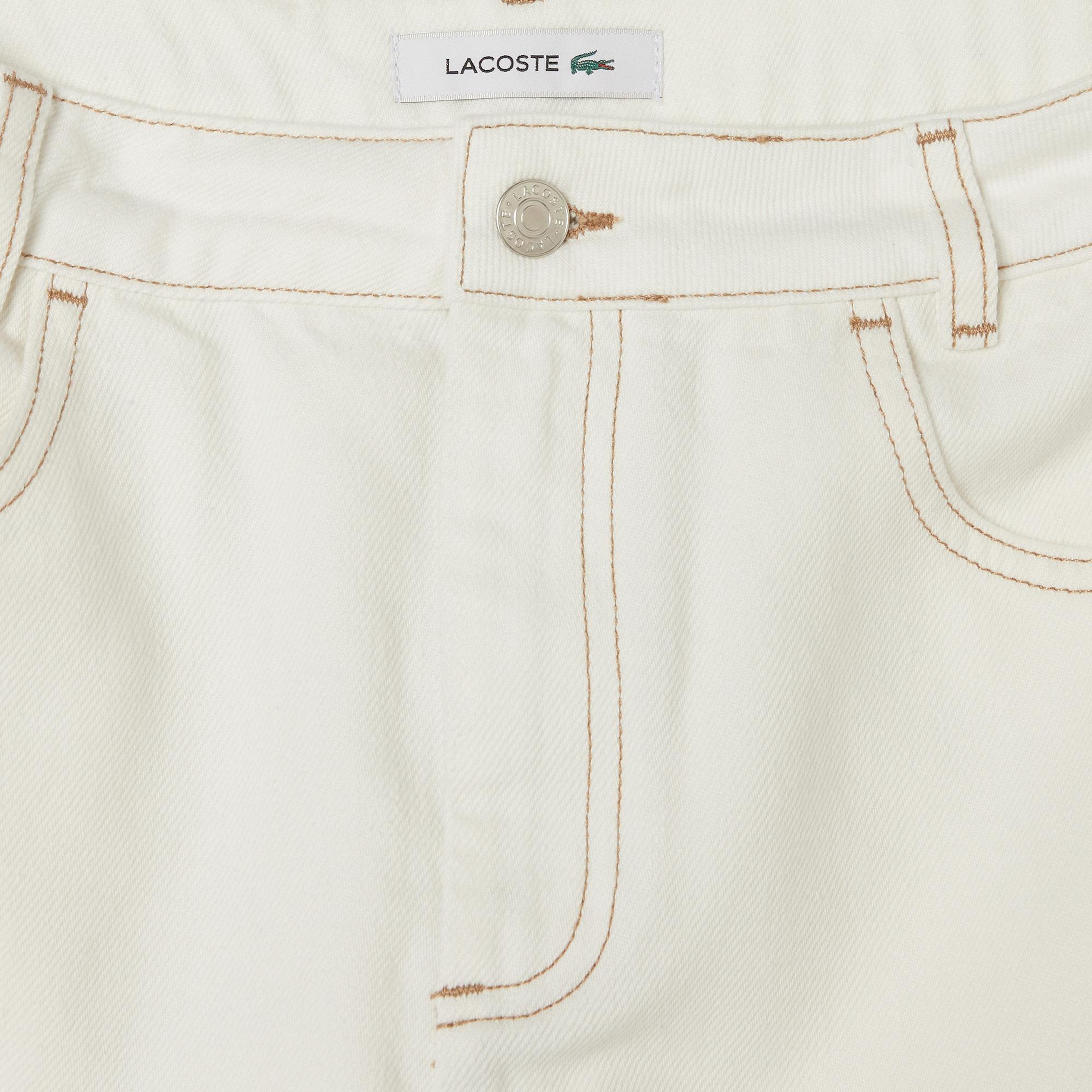 Kadın Classic Fit Denim Krem Etek