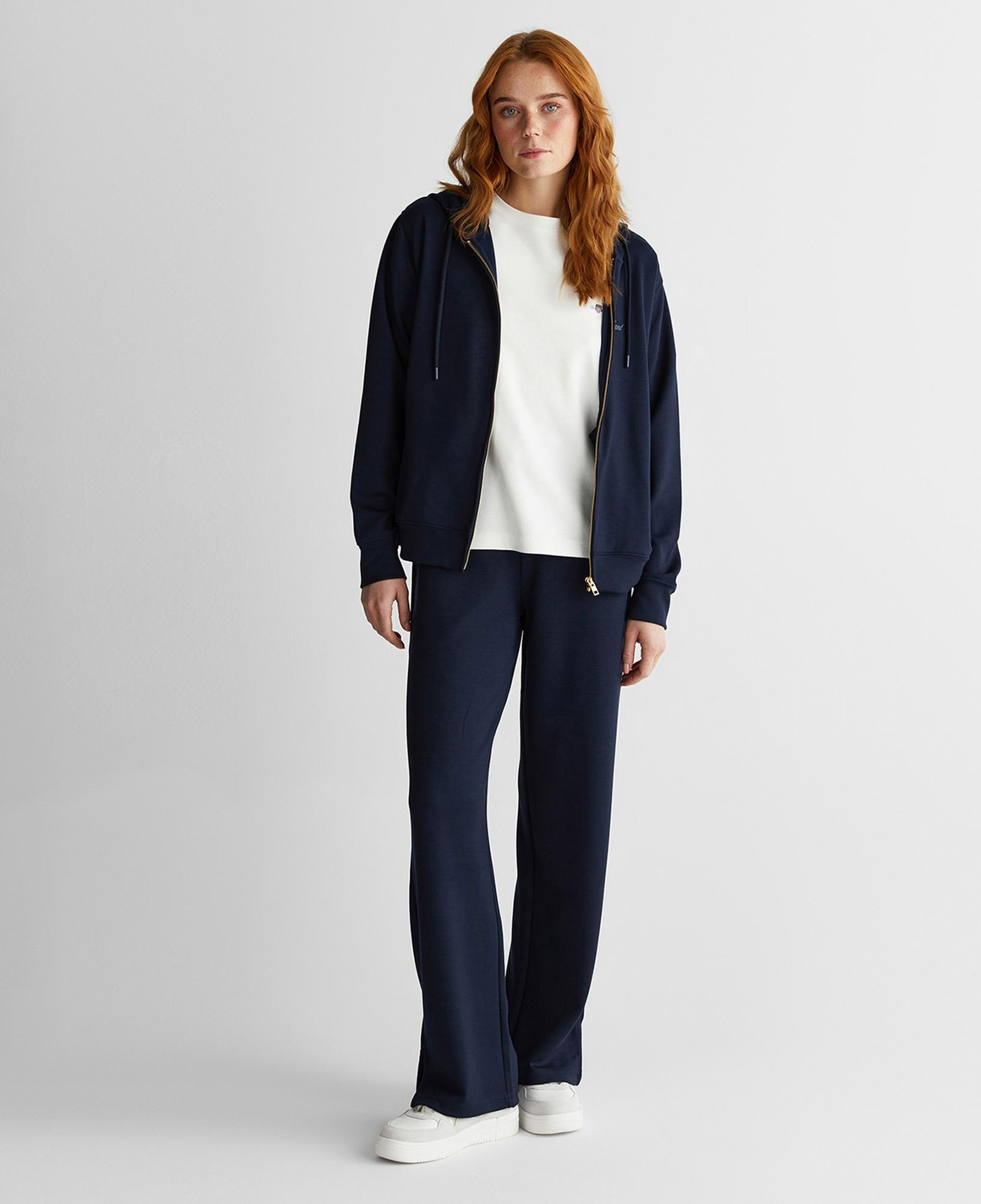 GANT Kadın Lacivert Standart Fit Kapüşonlu Sweatshirt
