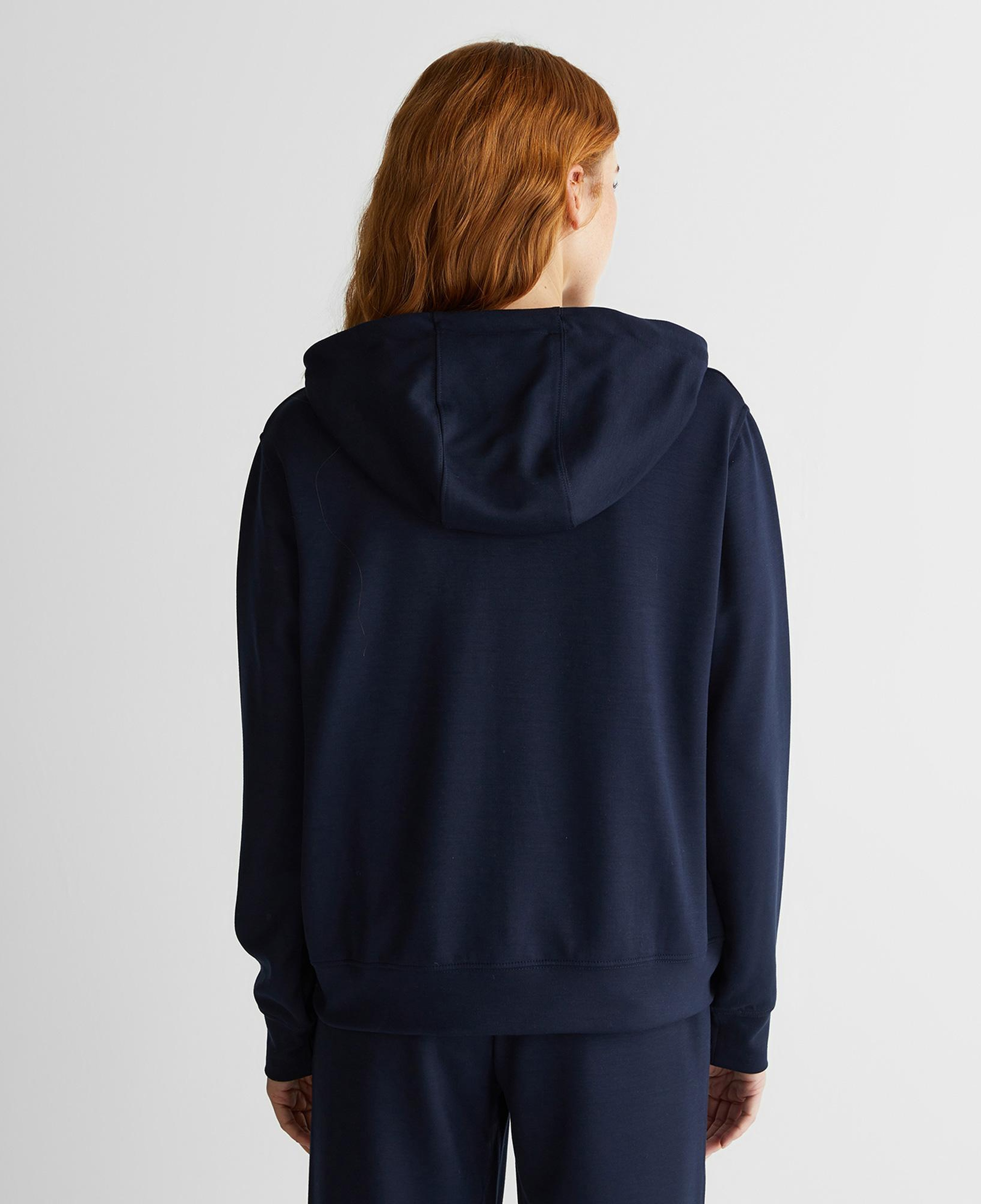GANT Kadın Lacivert Standart Fit Kapüşonlu Sweatshirt