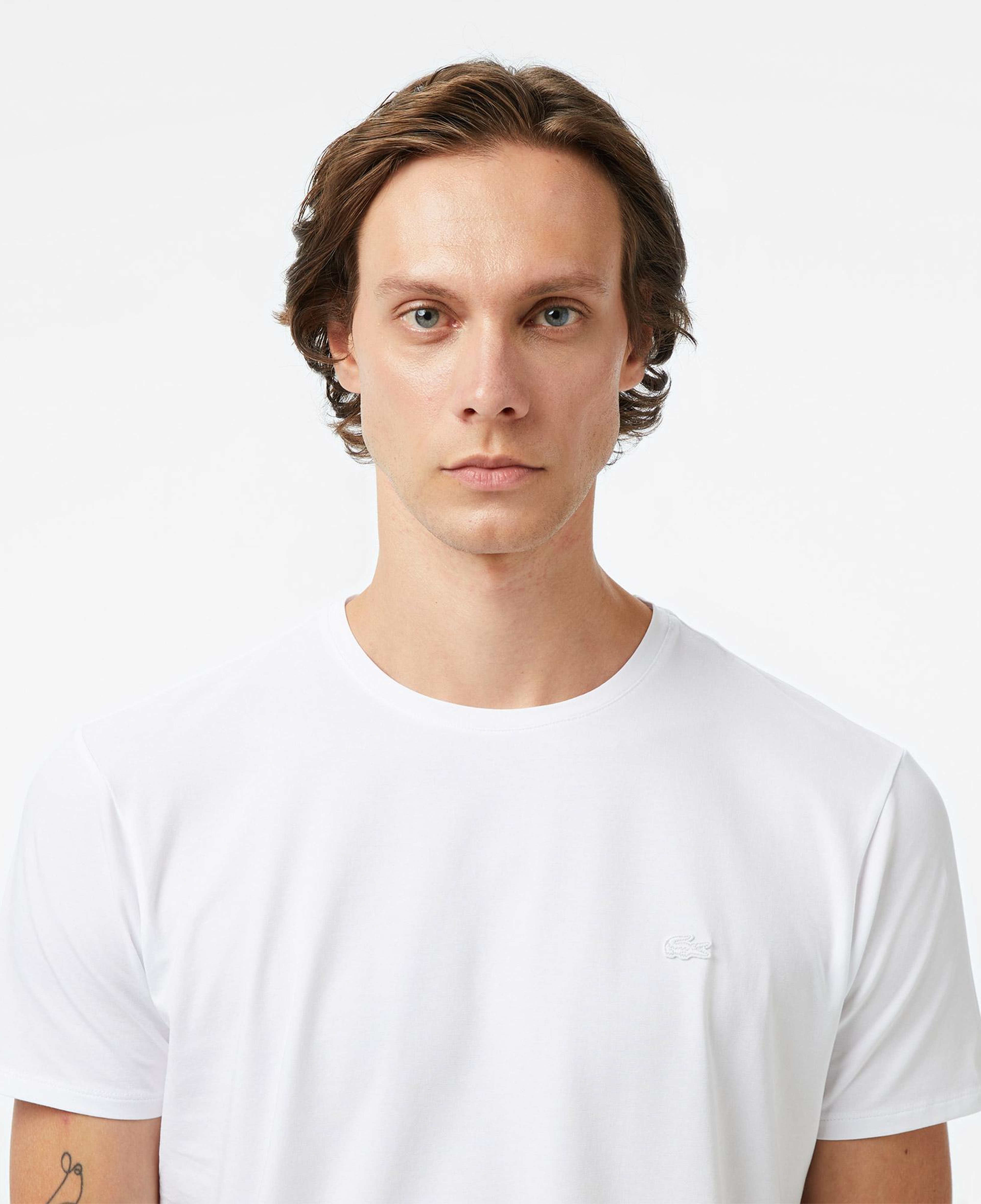 Erkek Slim Fit Bisiklet Yaka Beyaz T-Shirt