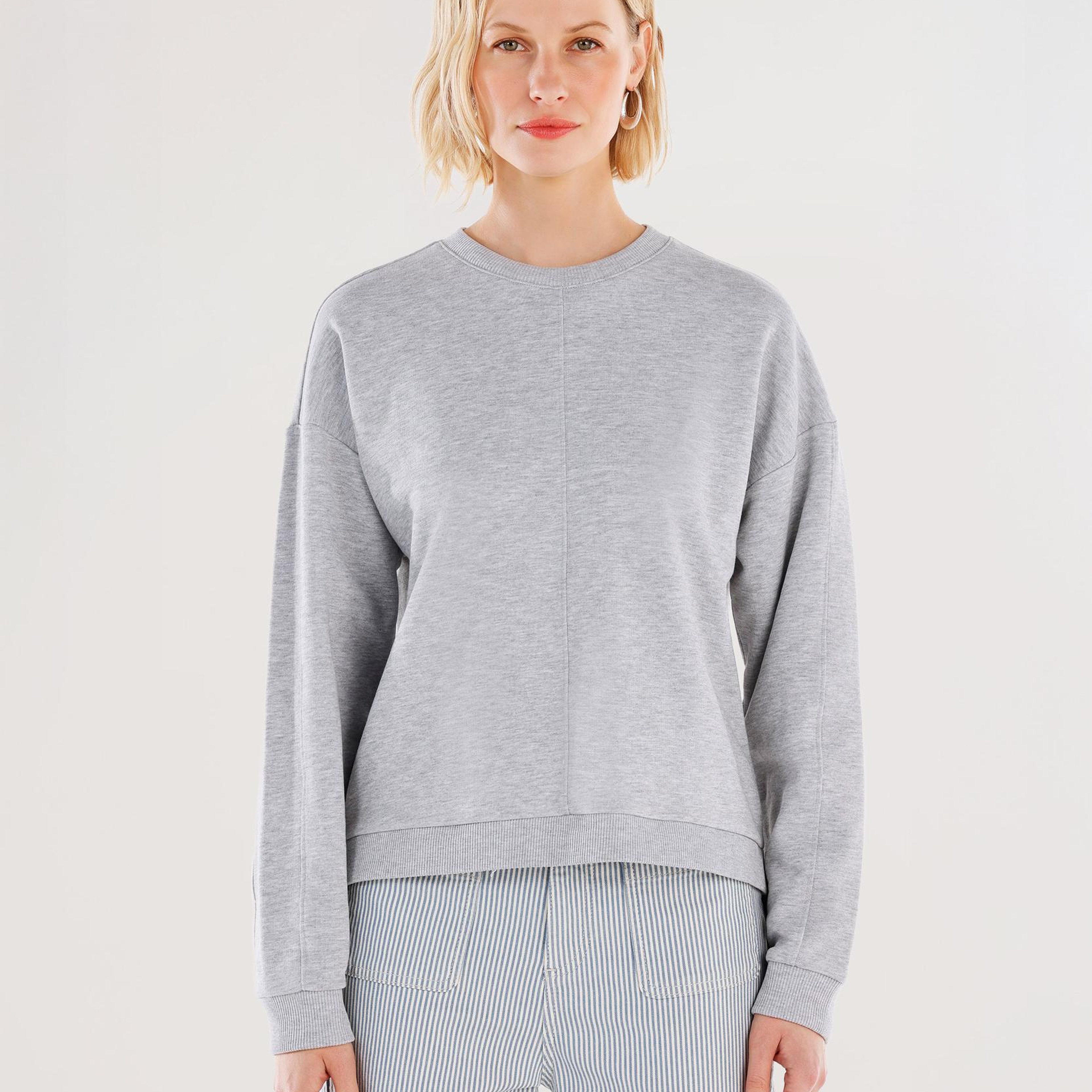 YARGICI Dikiş Ve Yırtmaç Detaylı Bisiklet Yaka Sweatshirt