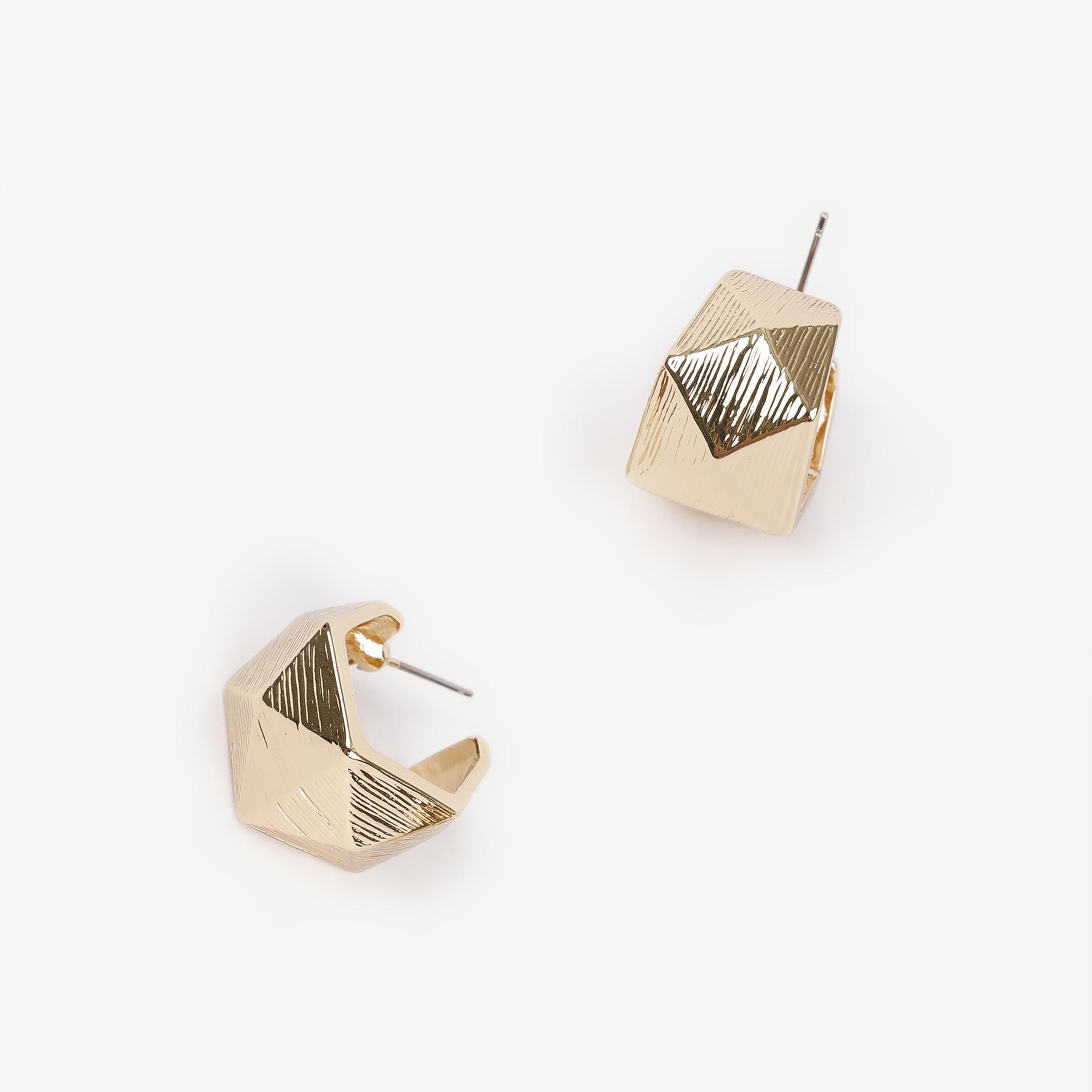 YARGICI Geometrik Formlu Gold Küpe