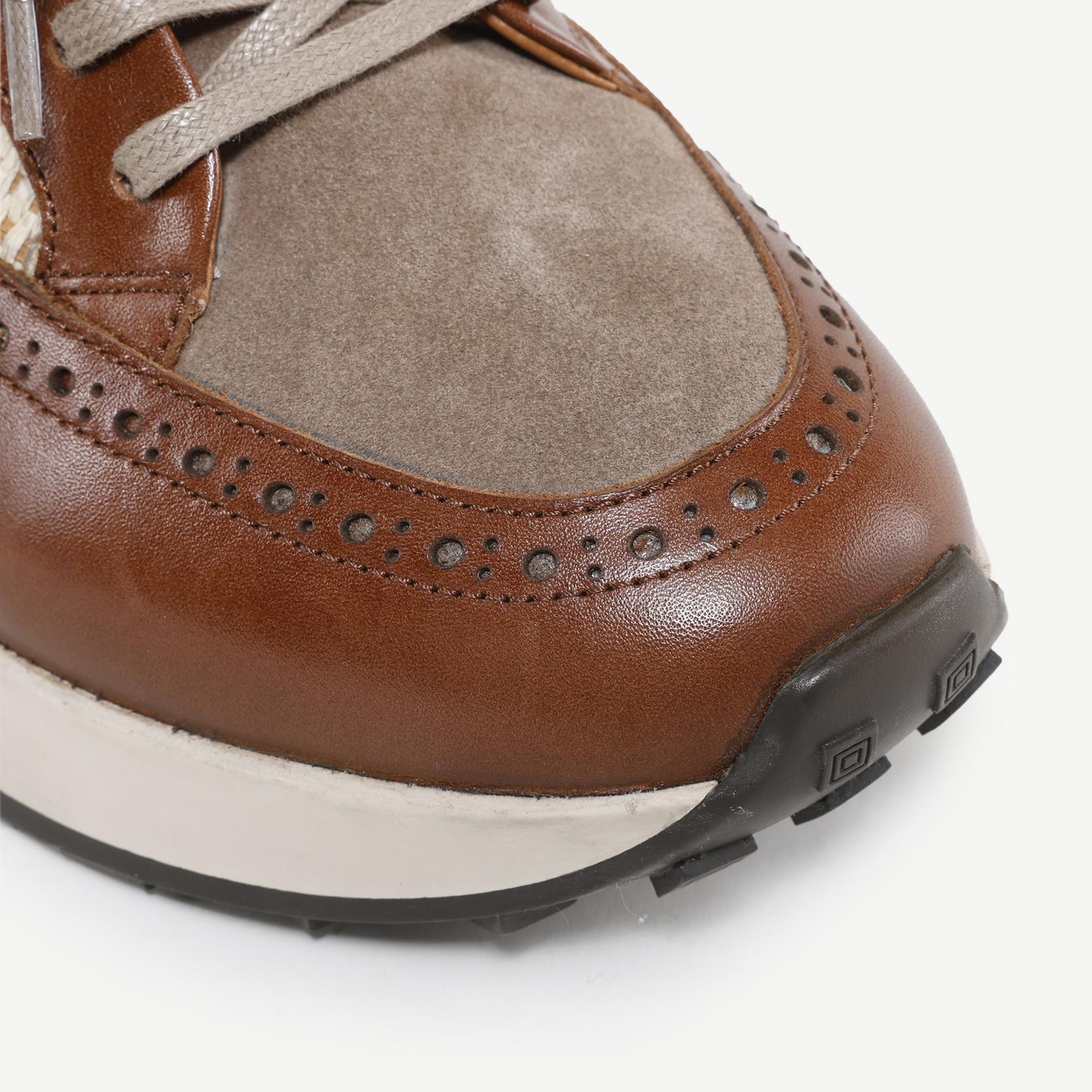 YARGICI Hasır Detaylı Maskülen Deri Sneakers