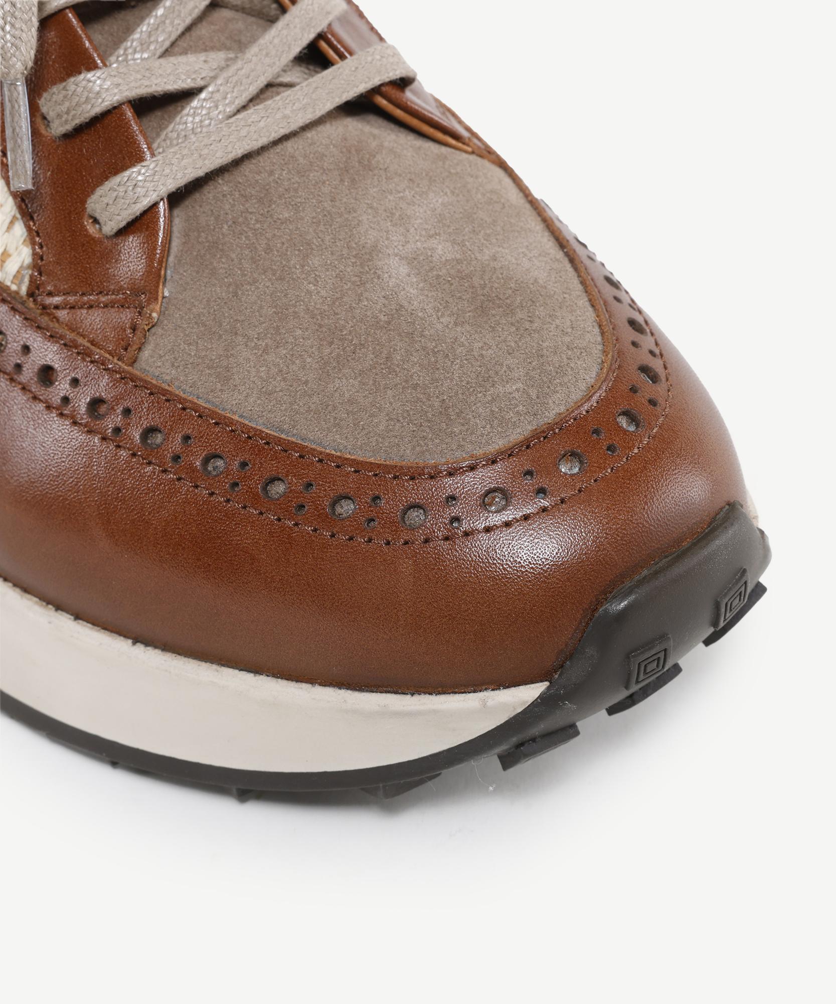 YARGICI Hasır Detaylı Maskülen Deri Sneakers