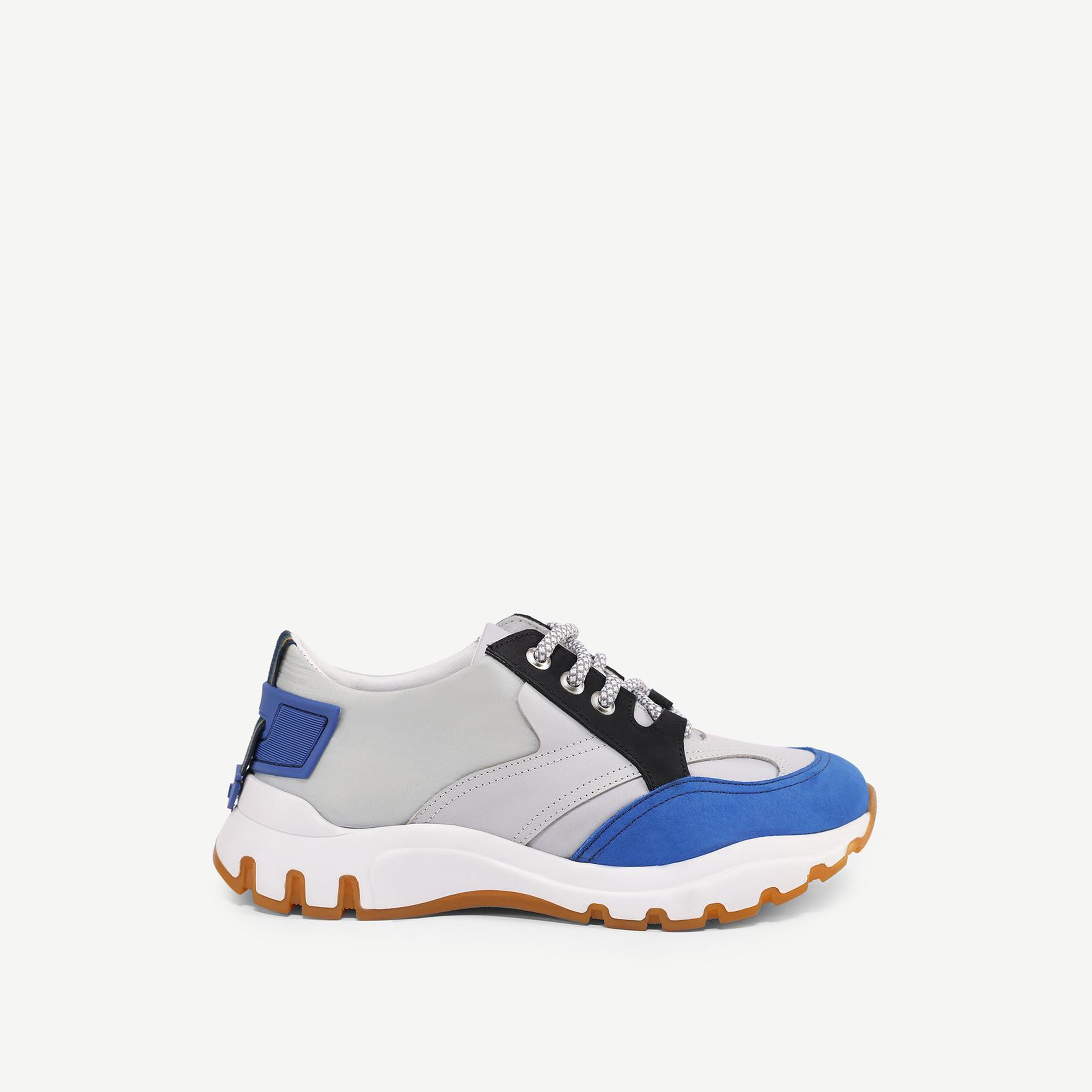 YARGICI Deri Kumaş Karışımı Kalın Taban Sneakers