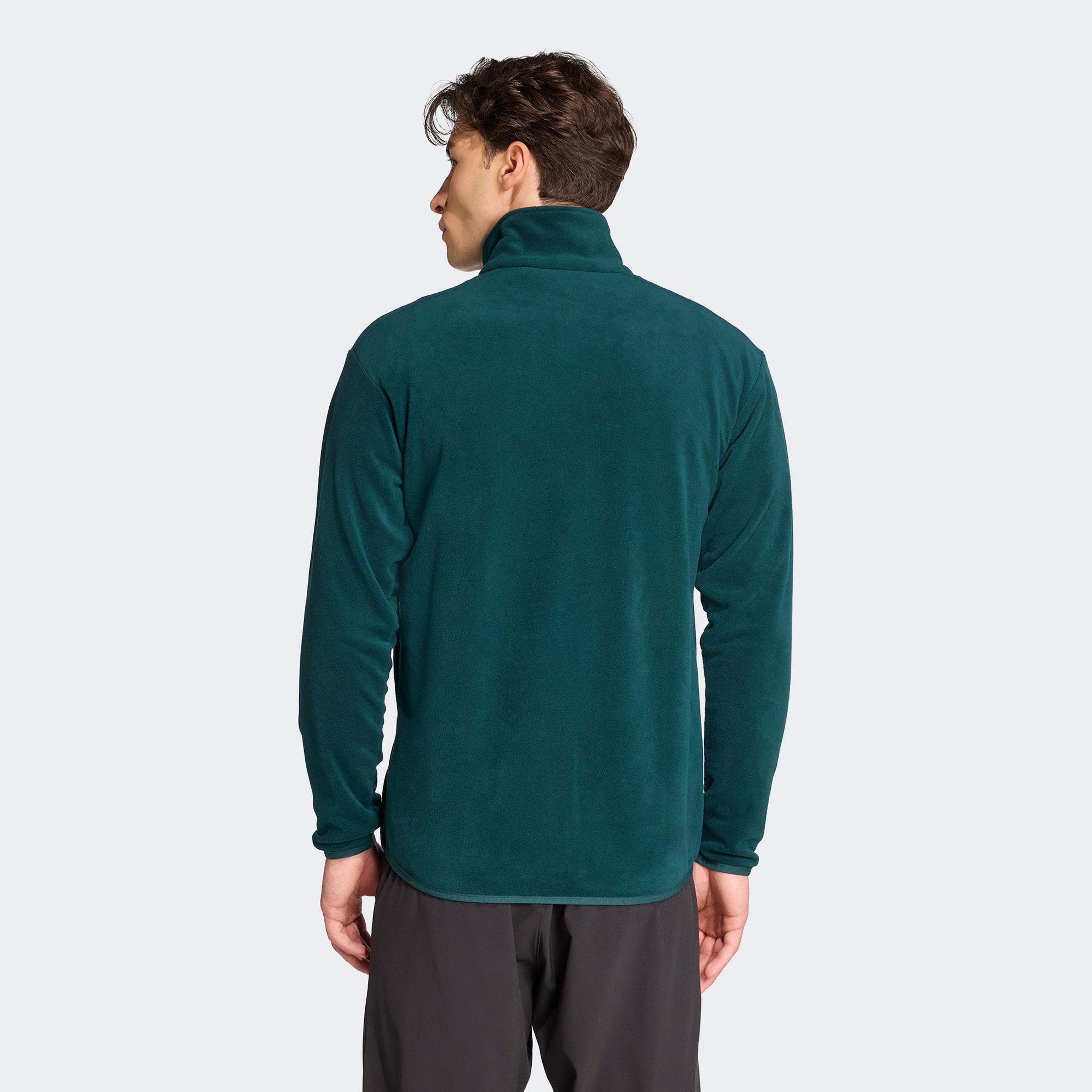 adidas Multi Essentials Full Zip Fleece Erkek Yeşil Yürüyüş Polar