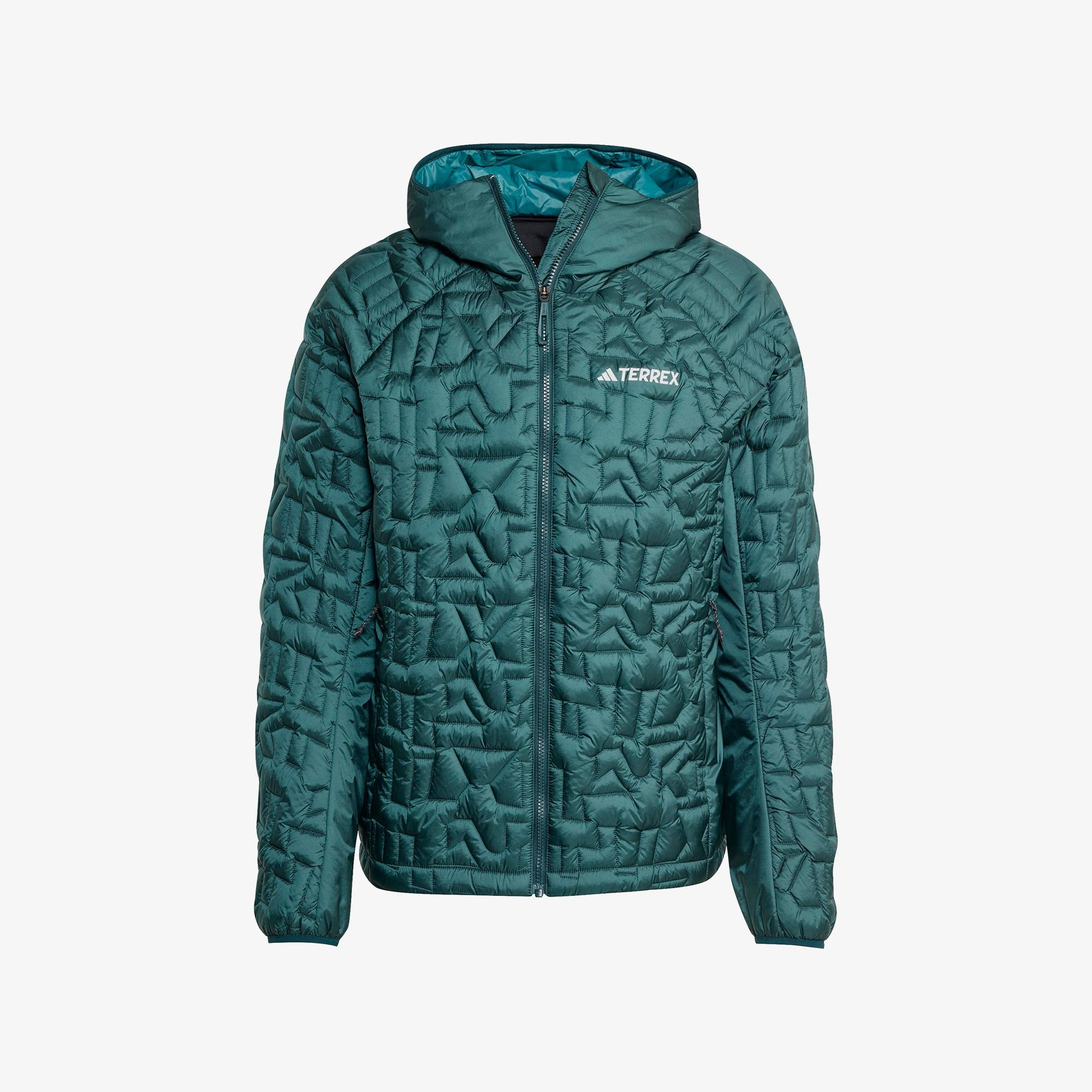 adidas Terrex Xperior Primaloft Loose Fill insulated Kapüşonlu Erkek Yeşil Yürüyüş Montu