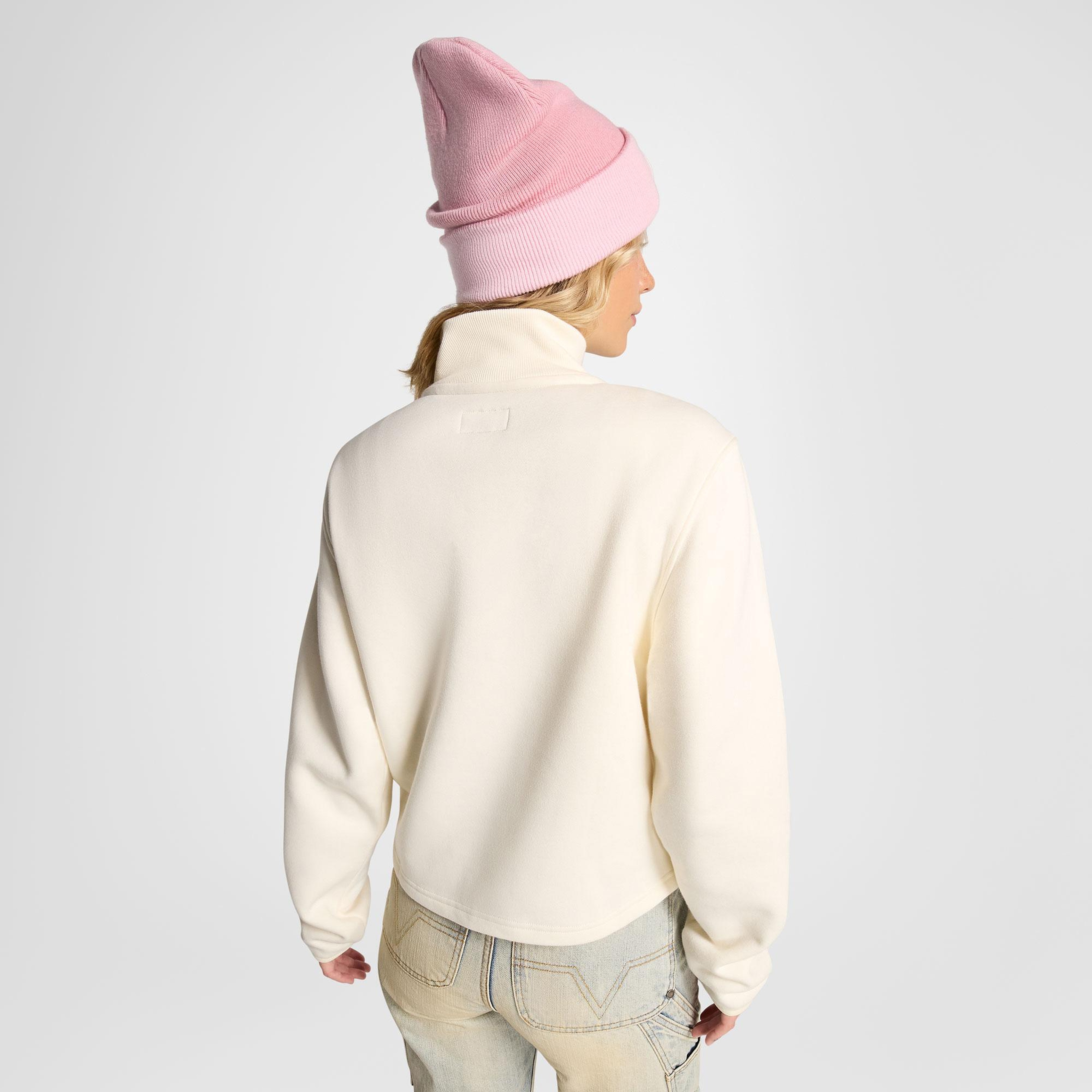 Converse Classic Kadın Yarım Fermuarlı Krem Sweatshirt