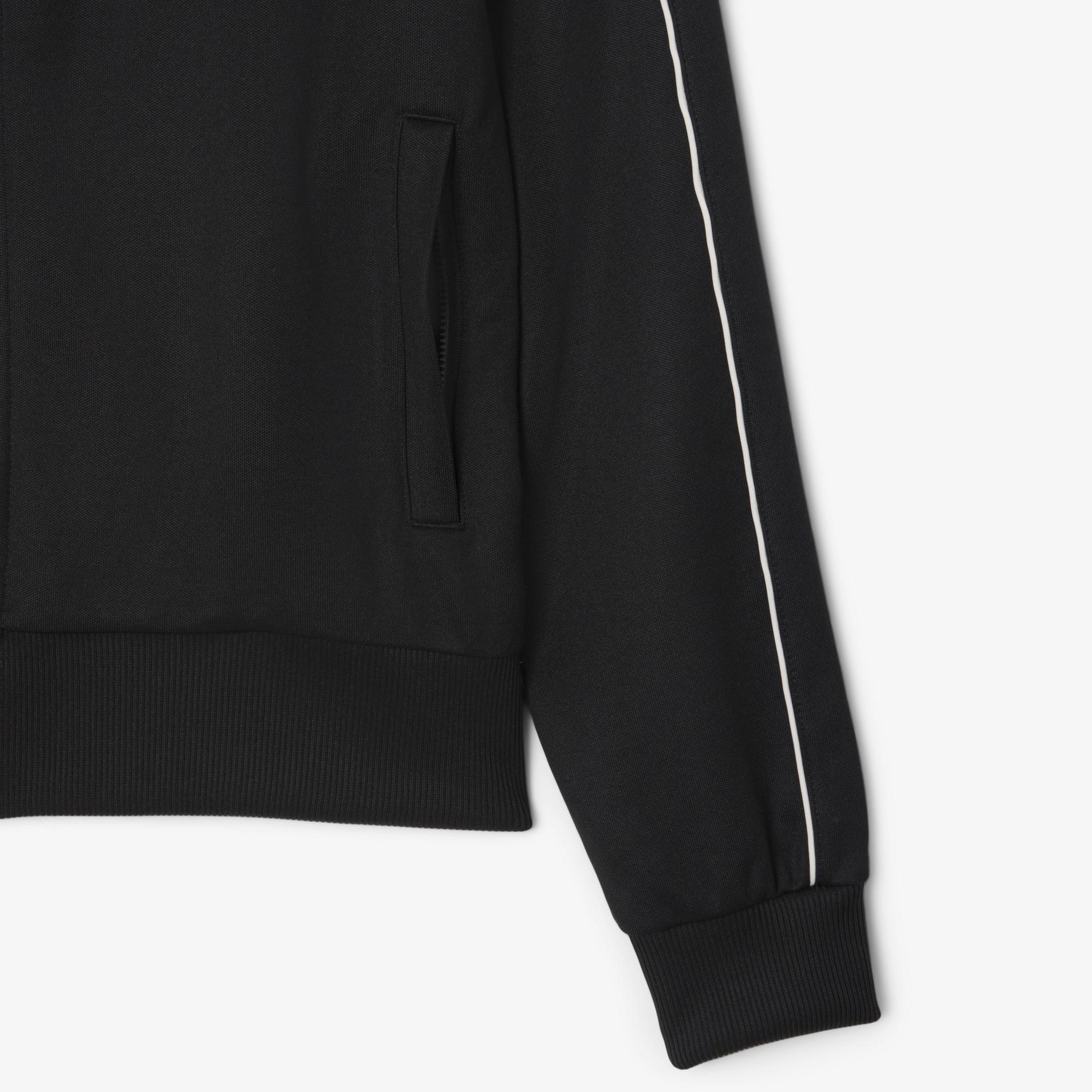 Lacoste Paris Piqué Zip Front Track Erkek Siyah Ceket