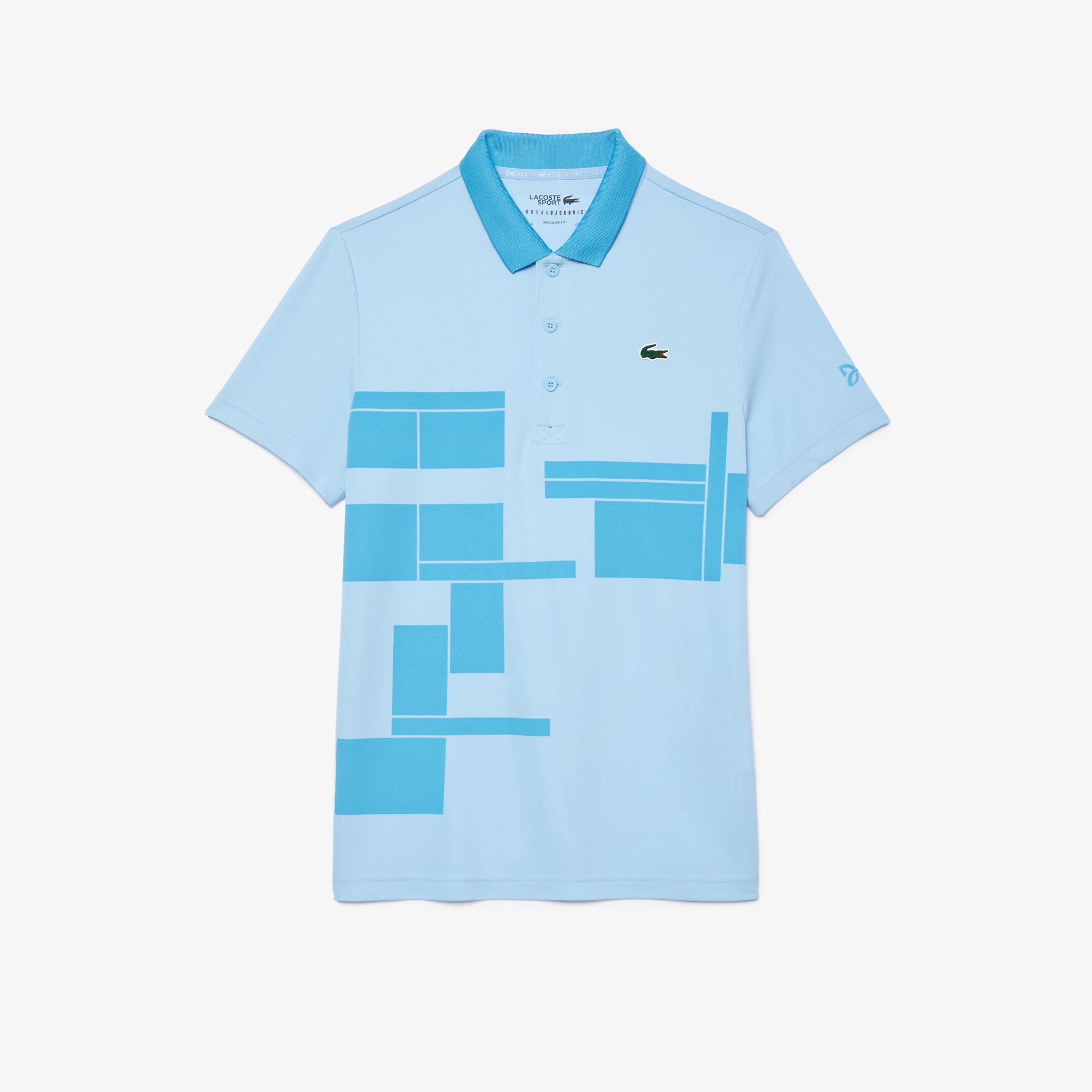 Erkek Regular Fit Baskılı Mavi Polo