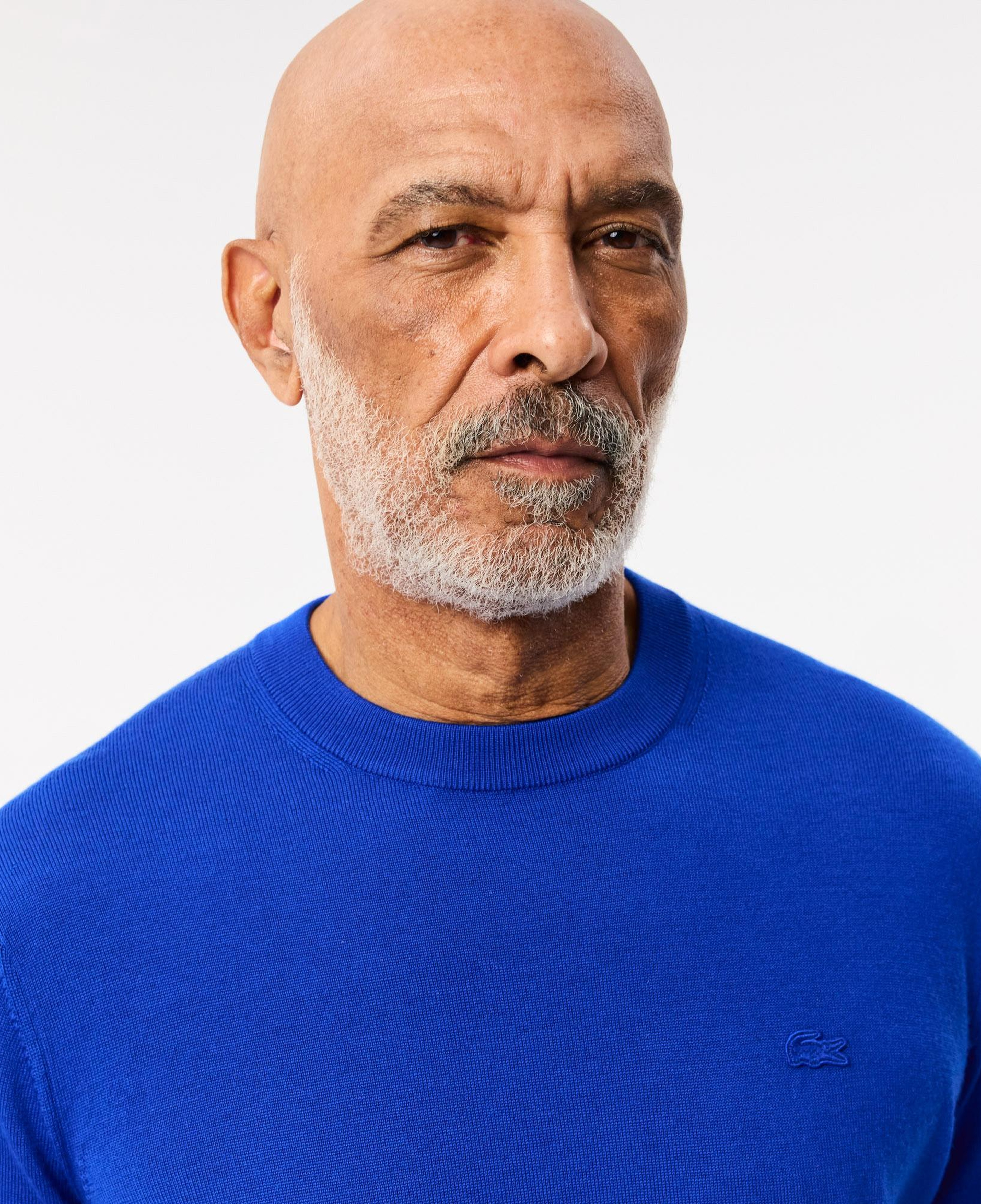 Lacoste Erkek Regular Fit Bisiklet Yaka Yün Mavi Triko
