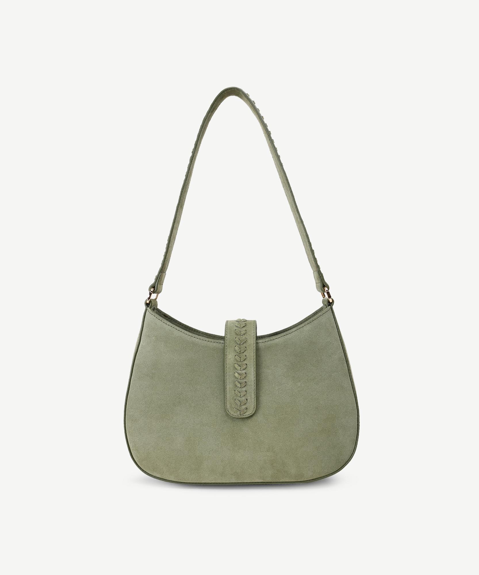 YARGICI Örgü Detaylı Baget Deri  Çanta