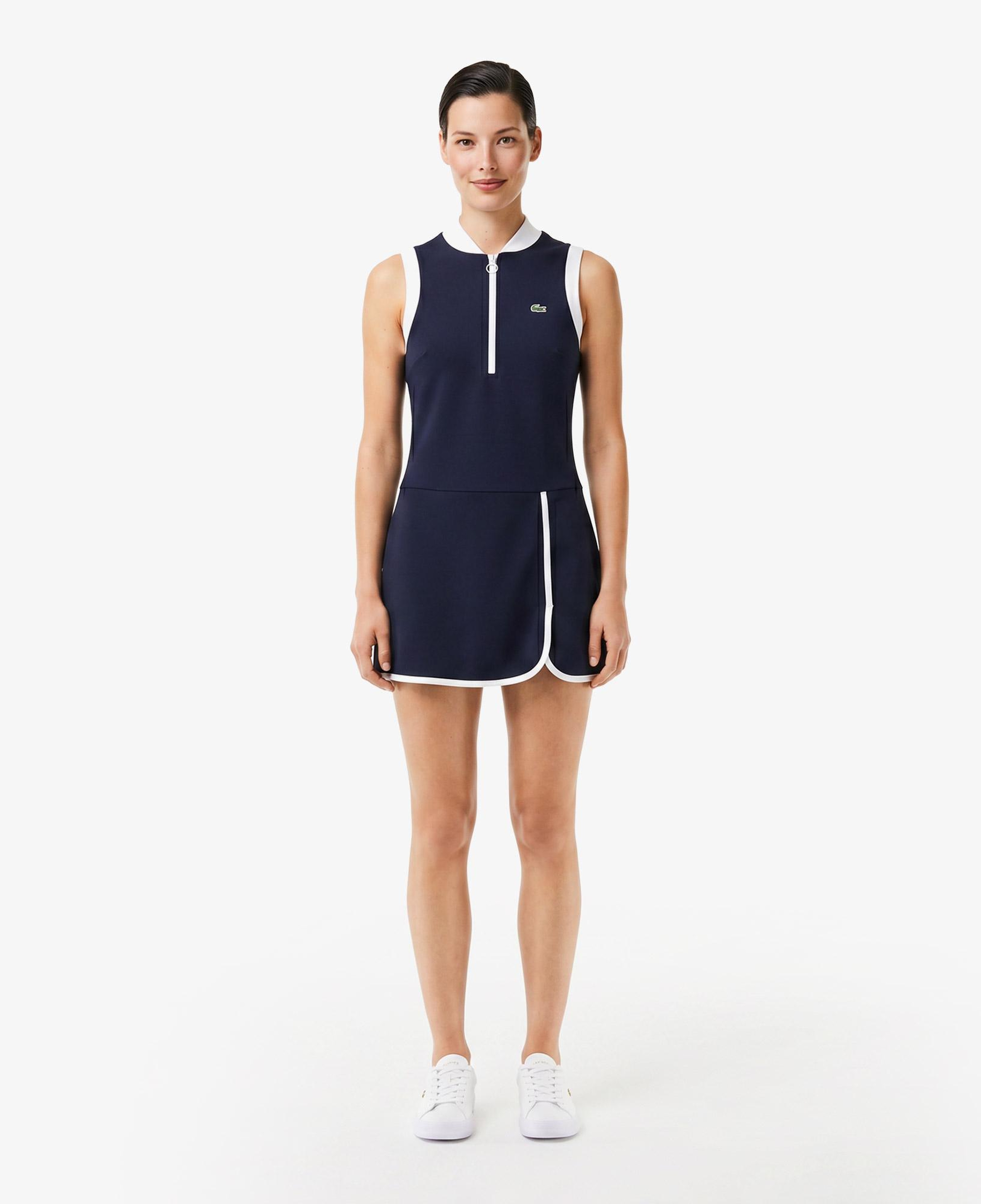 Kadın Classic Fit Kolsuz Yarım Fermuarlı Lacivert Elbise