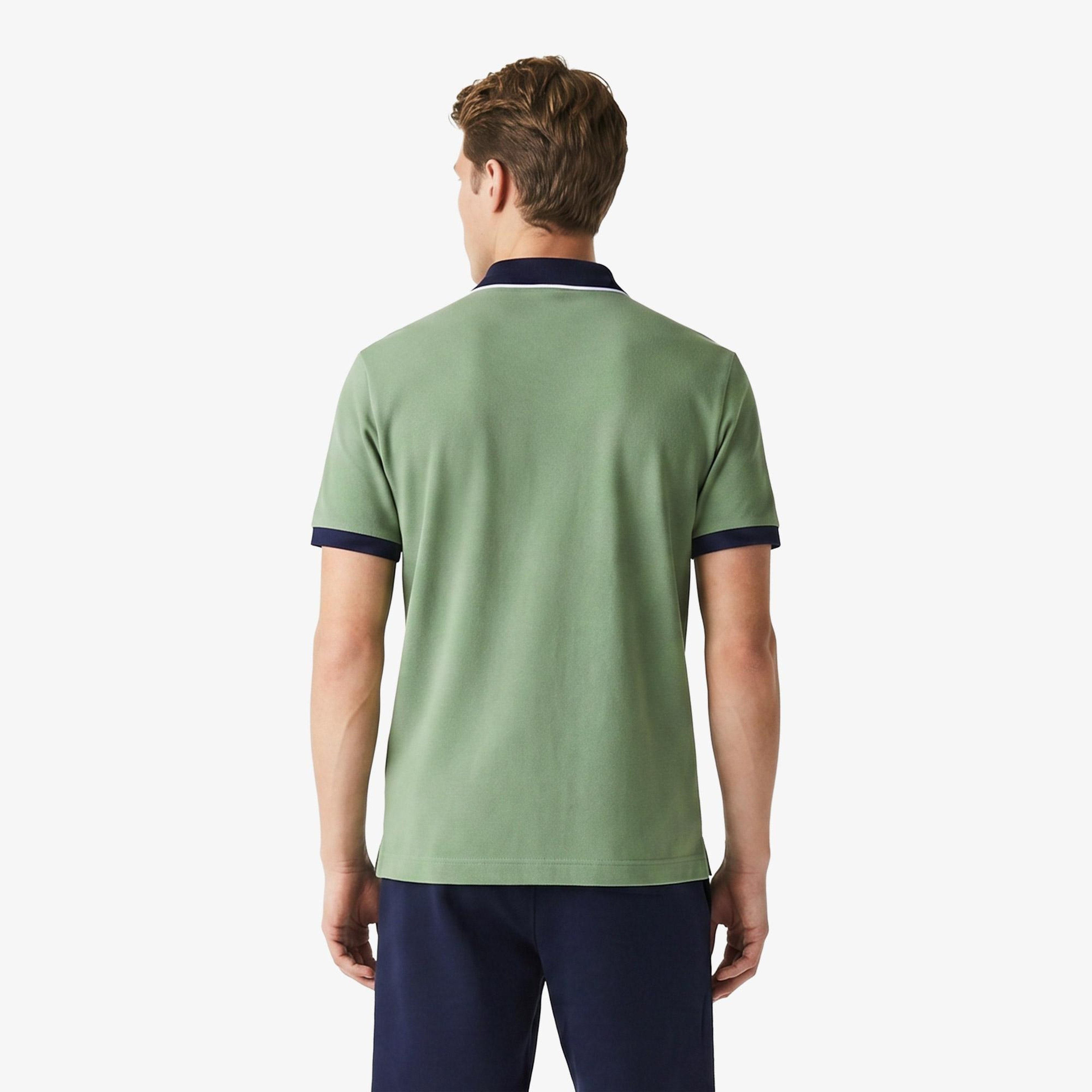 Erkek Regular Fit Renk Bloklu Yeşil Polo